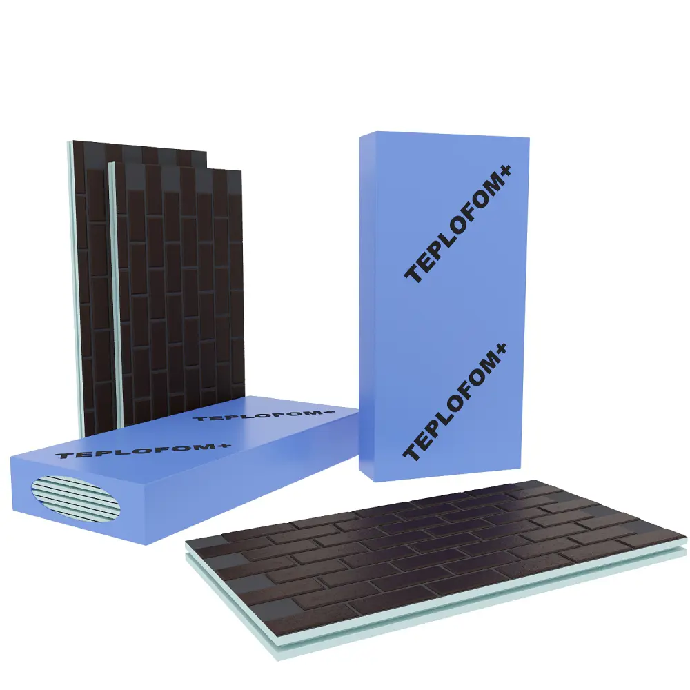 Изображение товара Фасадная панель Teplofom подложка Асфальт 1250x600x54мм цвет темный шоколад 0.75м² 1шт