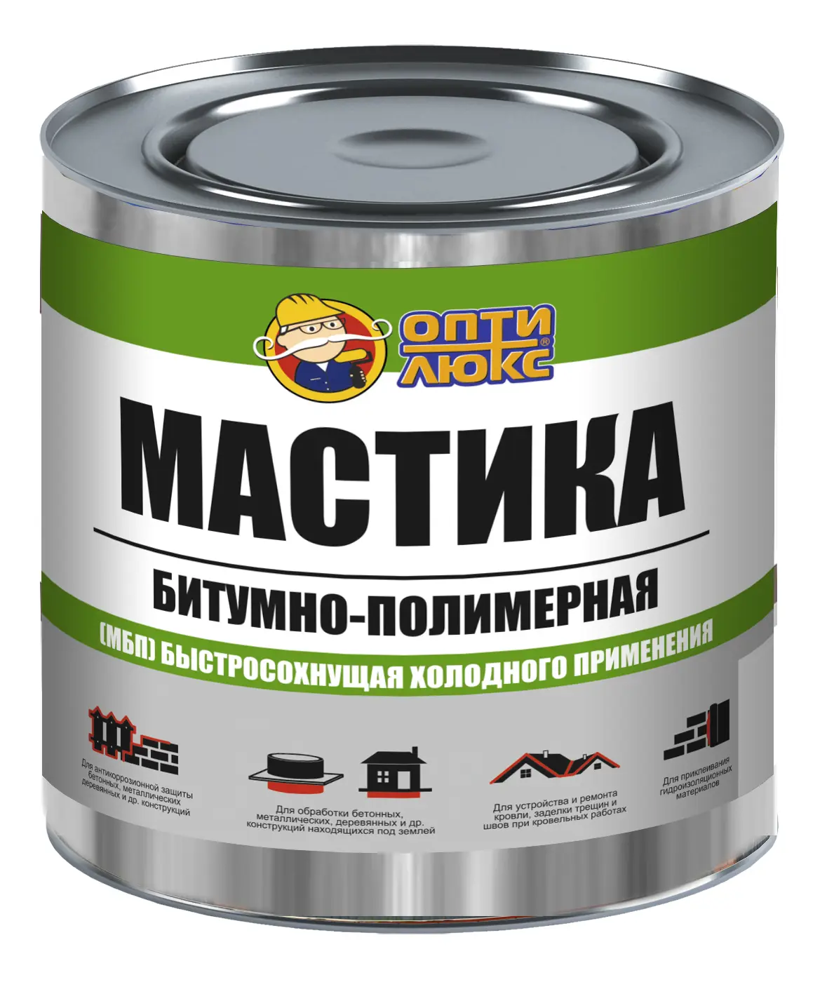 Изображение товара Мастика Optilux битумно-полимерная 1.8кг