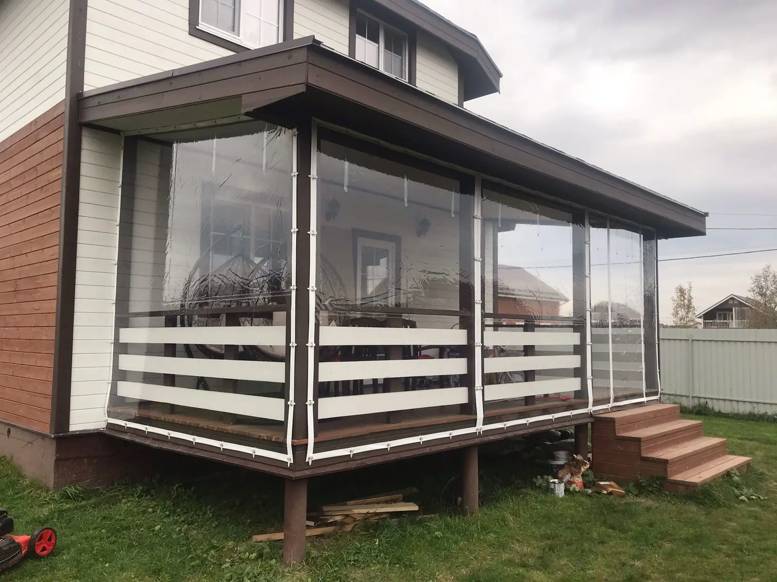 Изображение товара Мягкое окно ПВХ до -39° 120x190см белая окантовка для веранд и террас