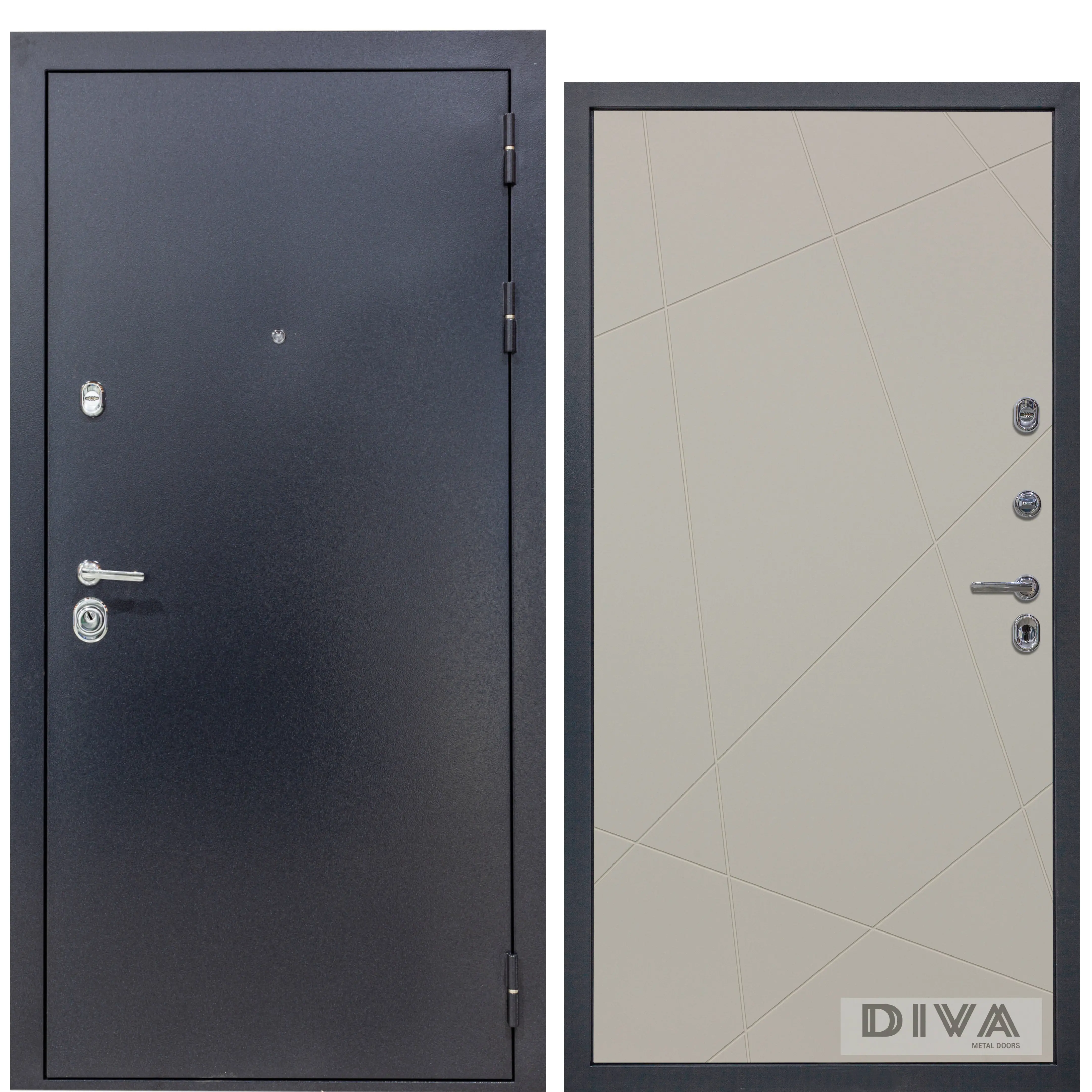 Изображение товара Входная дверь Diva МД-40 металлическая левая 205x96см с утеплением и броненакладкой