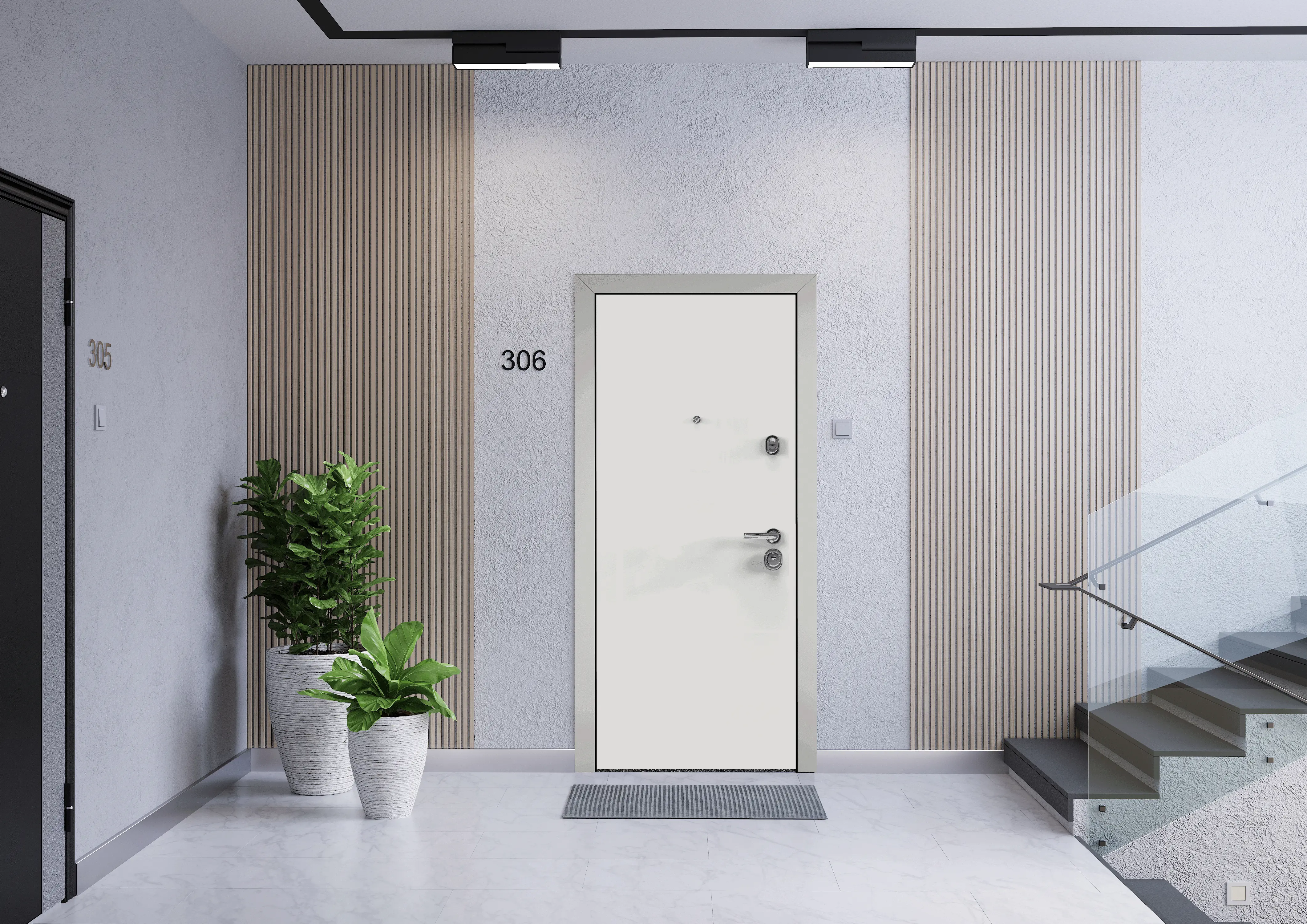 Изображение товара Дверь входная Torex Super Omega 100 205x95см цвет милк матовый