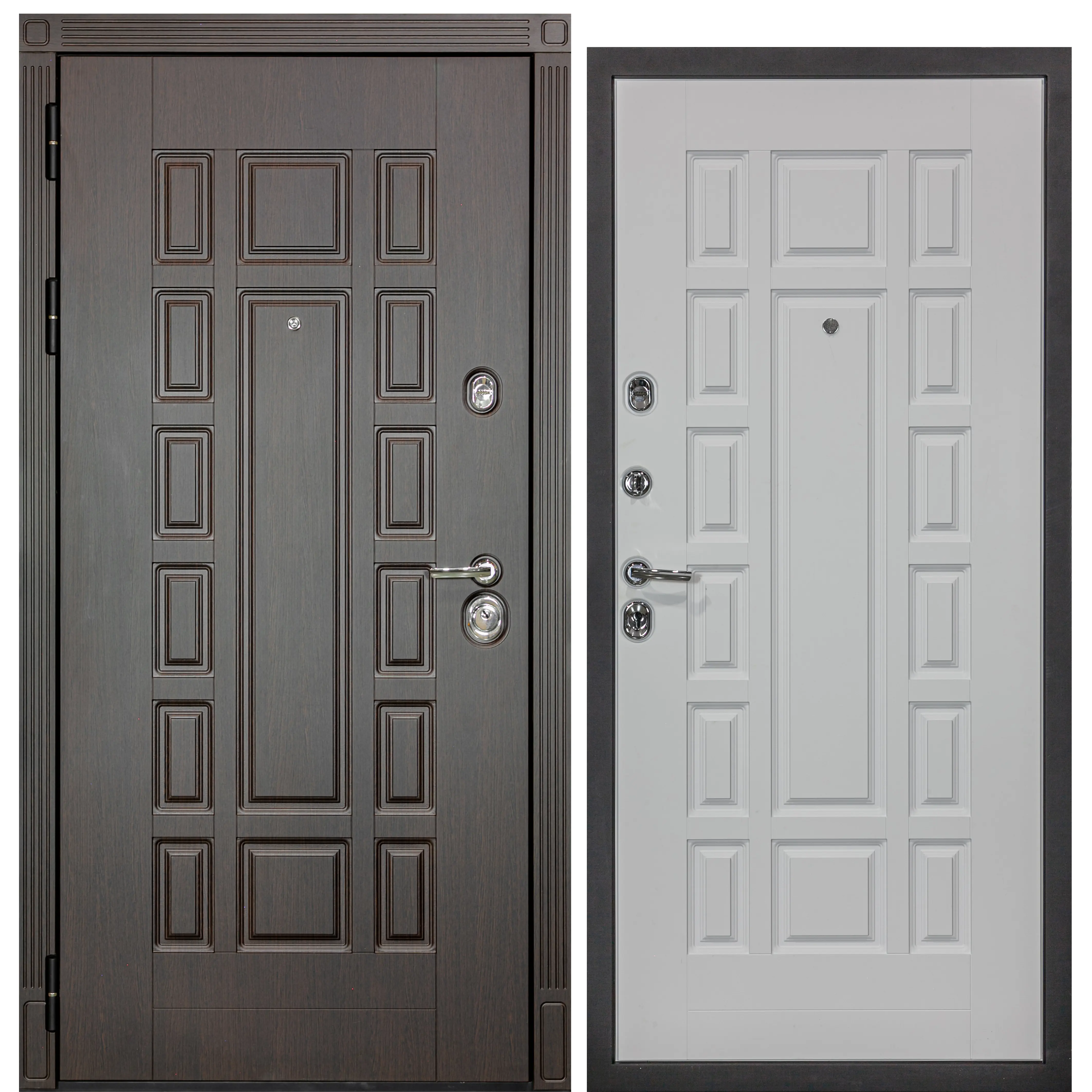 Изображение товара Входная дверь Diva МХ-53 205x96см левый цвет белый снег и черный MUAR