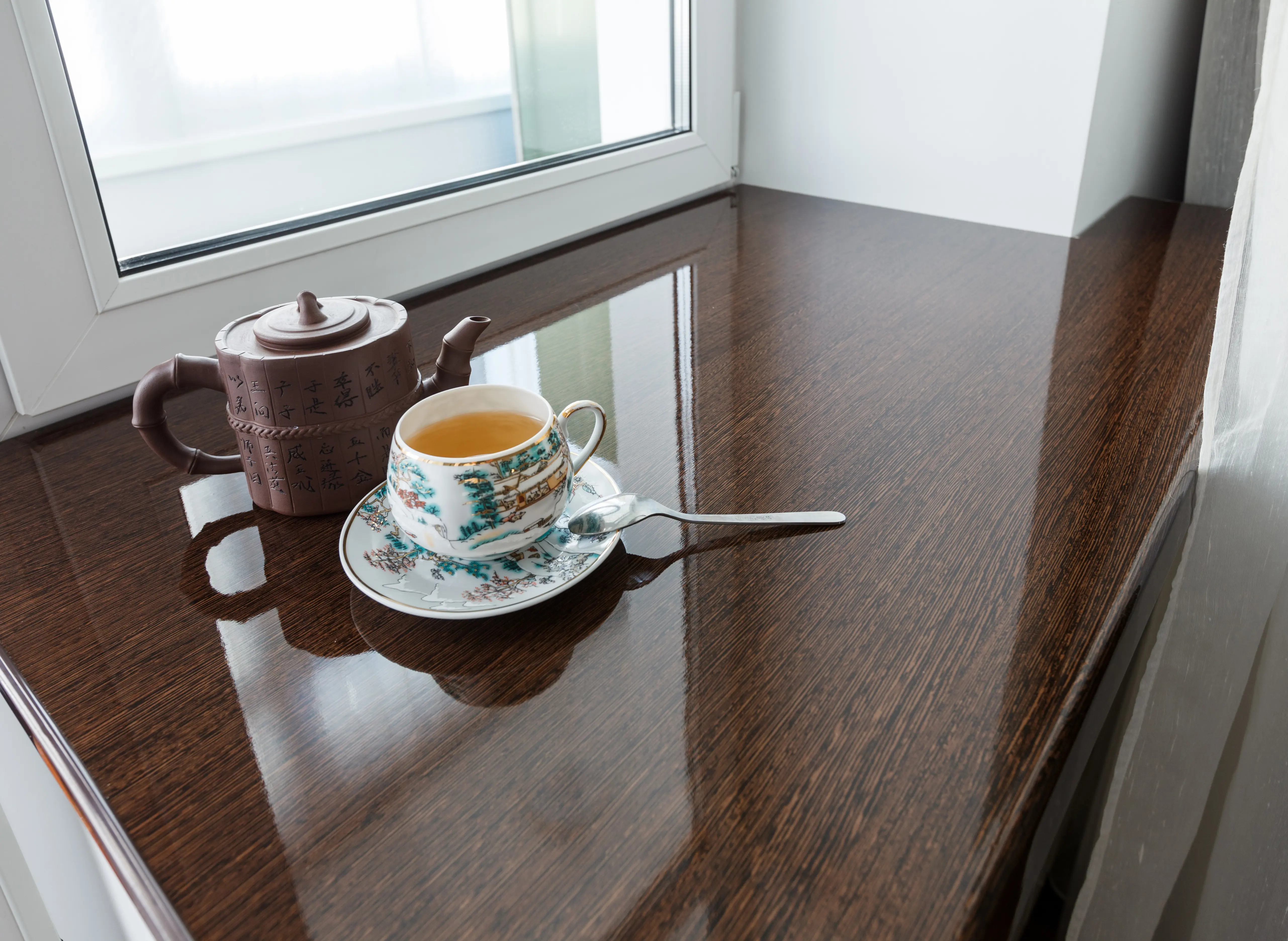 Изображение товара Подоконник Crystallit ПВХ глянцевый 800x500мм венге темный