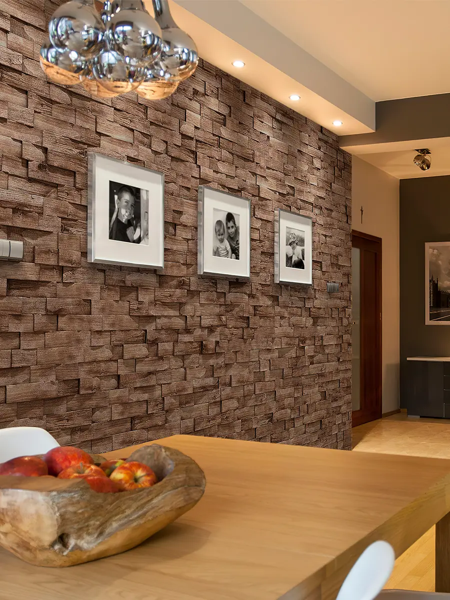 Изображение товара Стеновая панель 3D Arabesco Колотая цвет орех 200x60мм 0.42м² 40шт