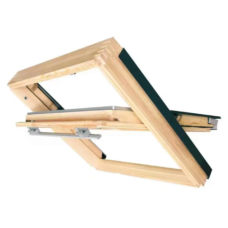 Изображение товара Мансардное окно деревянное AHRD В4 однокамерный 1400x940мм серо-коричневый