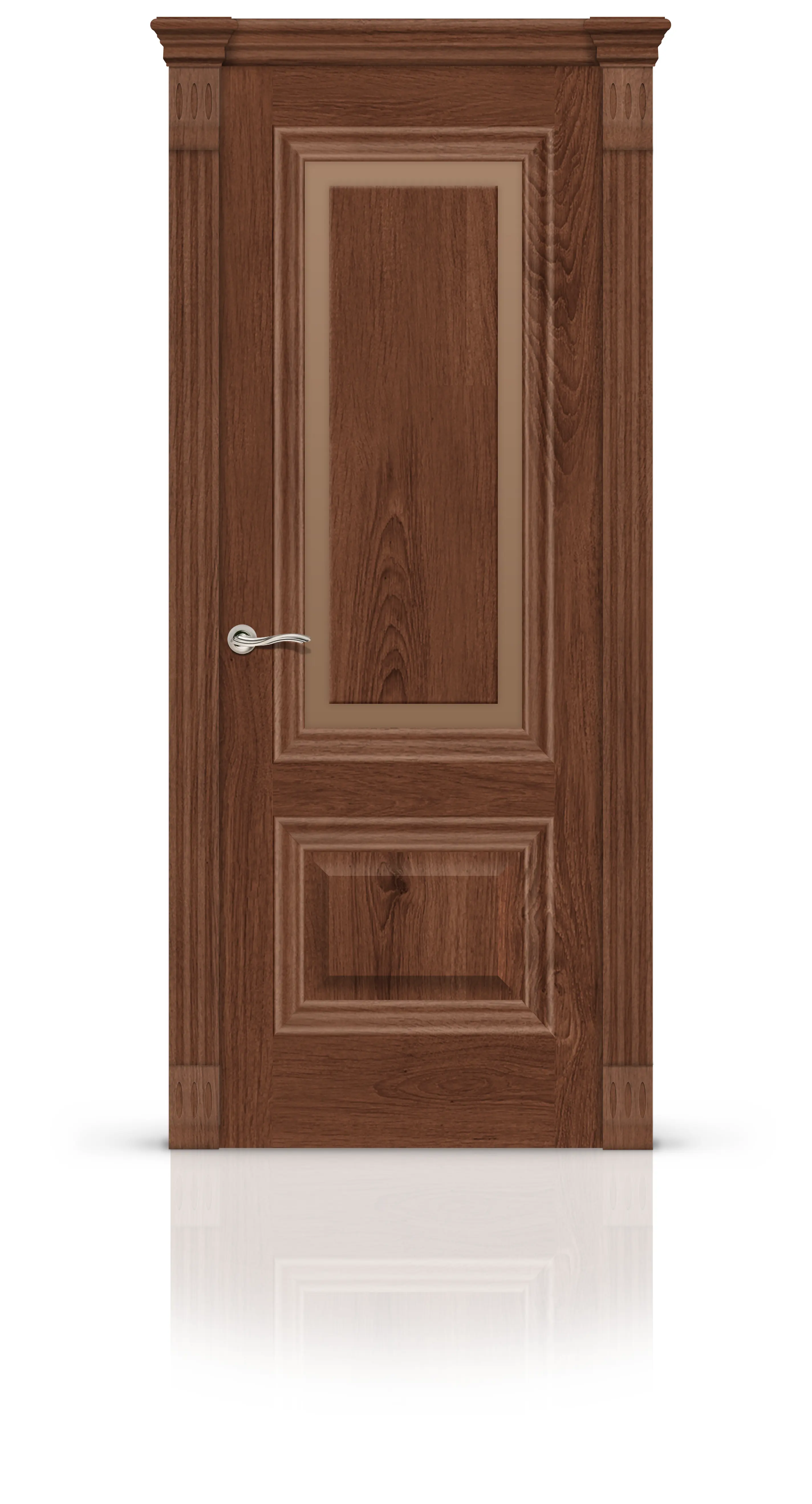 Изображение товара Дверь межкомнатная Citydoors Элеганс-4 остеклённая 70x200см шпон цвет дуб миндаль без замка и петель