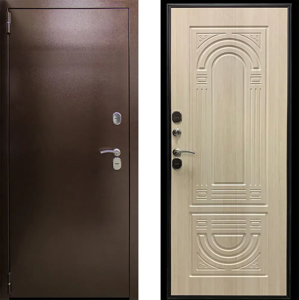 Изображение товара Входная дверь ЦСД Термо левый 205x96см цвет антик медь/белёный дуб