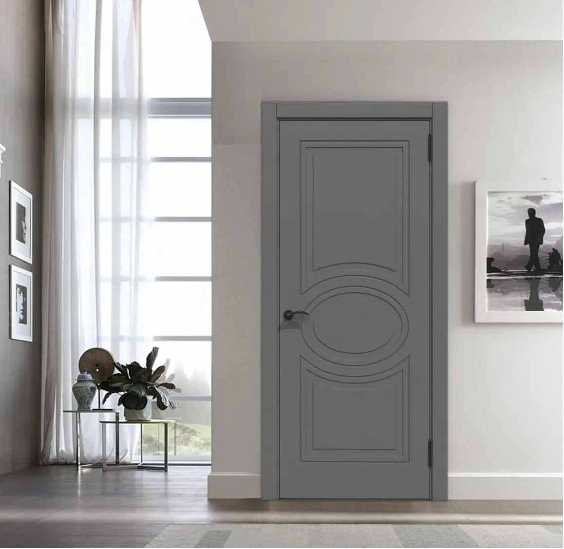 Изображение товара Межкомнатная дверь Loyard Париж 4 глухая 200x70см софт графит влагостойкая