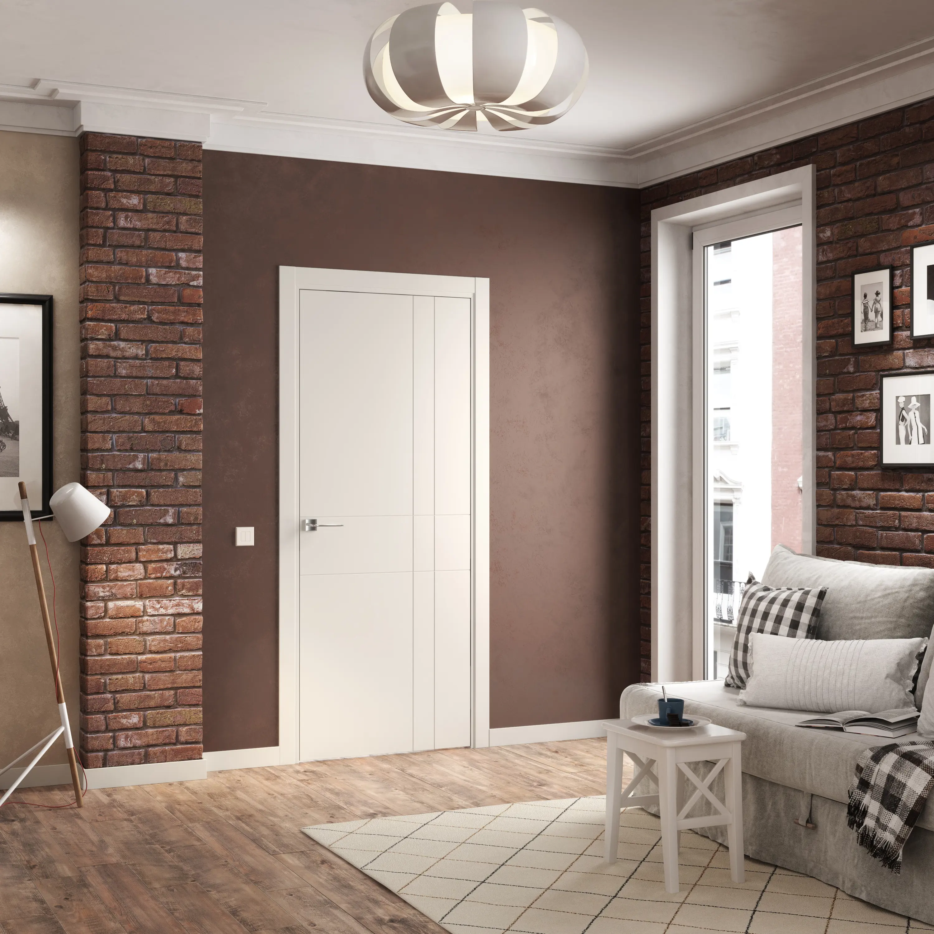 Изображение товара Дверь межкомнатная Loyard Севилья 02 глухая 200х70 см бежевый ПВХ эмалит