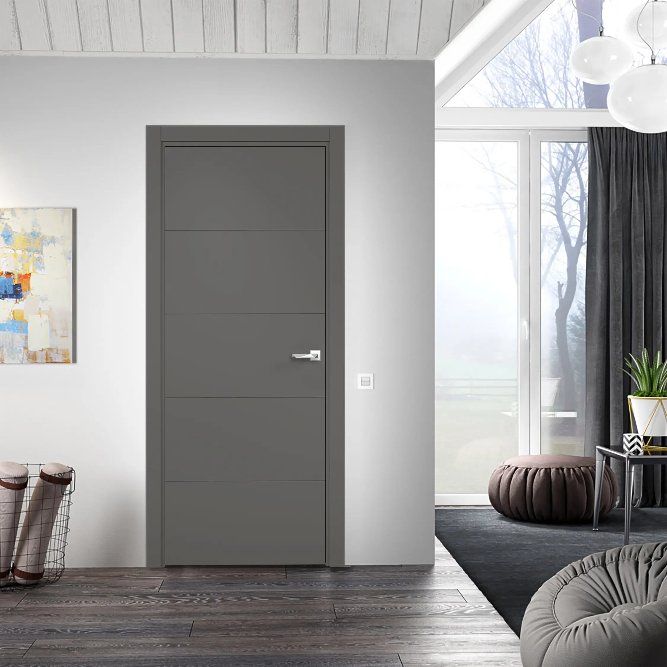 Изображение товара Межкомнатная дверь Loyard Севилья 21 глухая 200x70 см графит без замка и петель