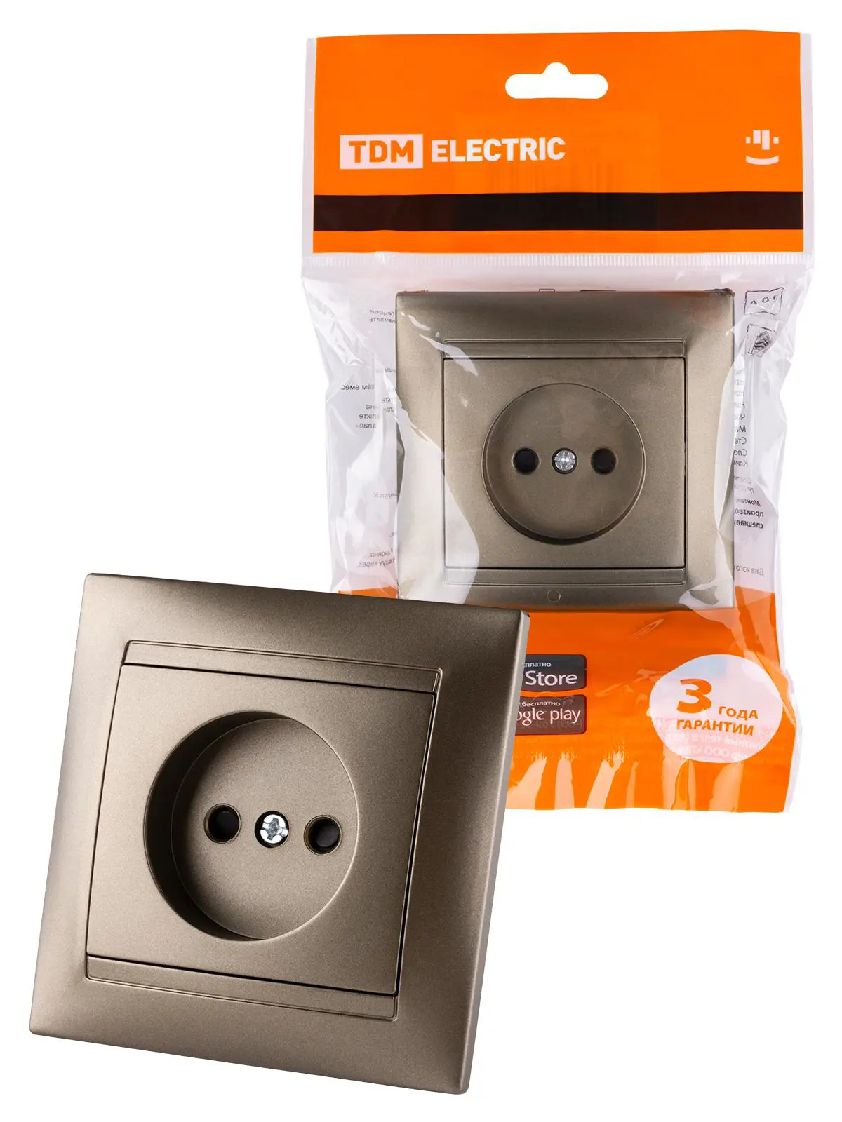 Изображение товара Розетка встраиваемая Tdm electric Лама SQ1815-0710 со шторкой цвет бронза