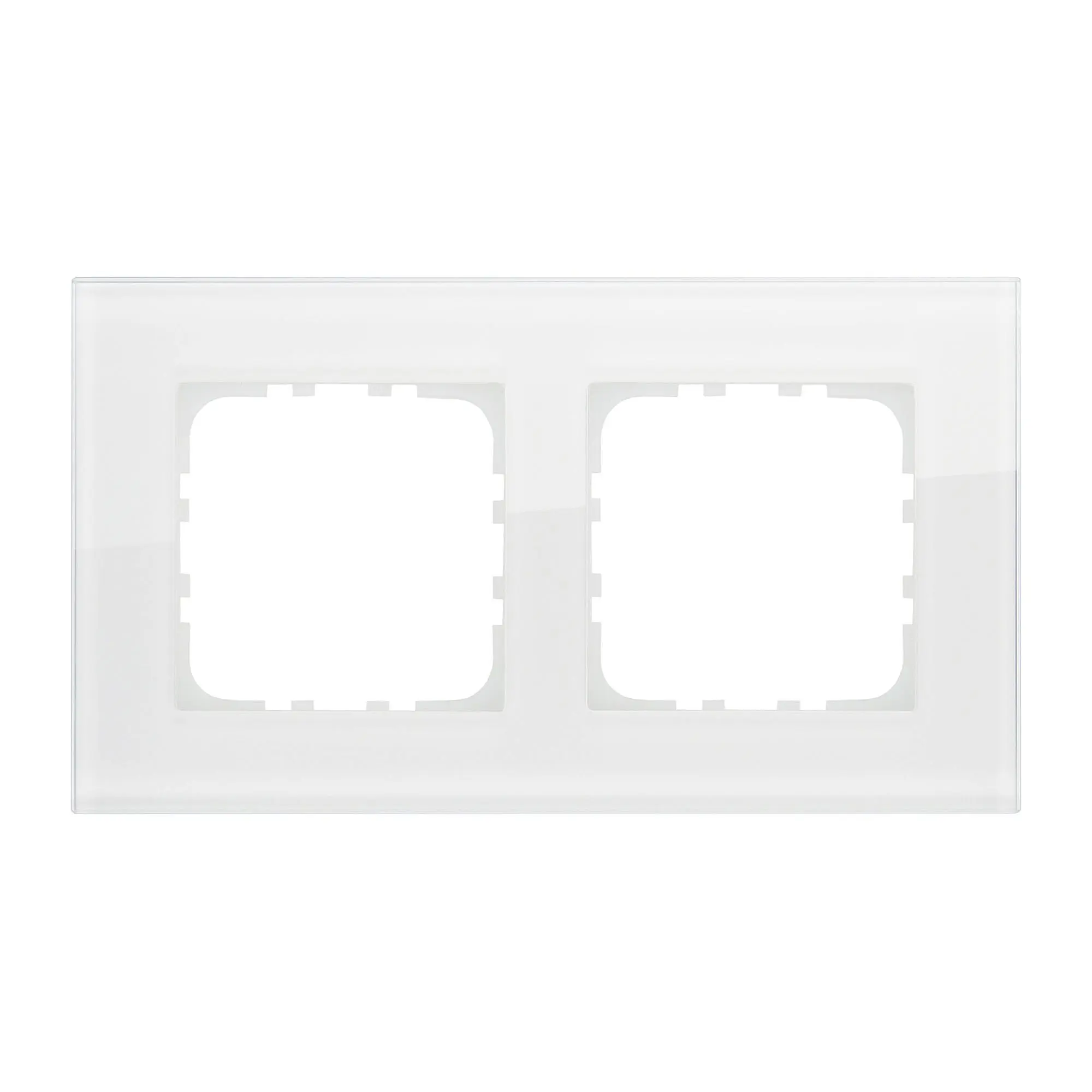 Изображение товара Рамка для розеток и выключателей LK Studio LK80 2 поста натуральное стекло цвет белый
