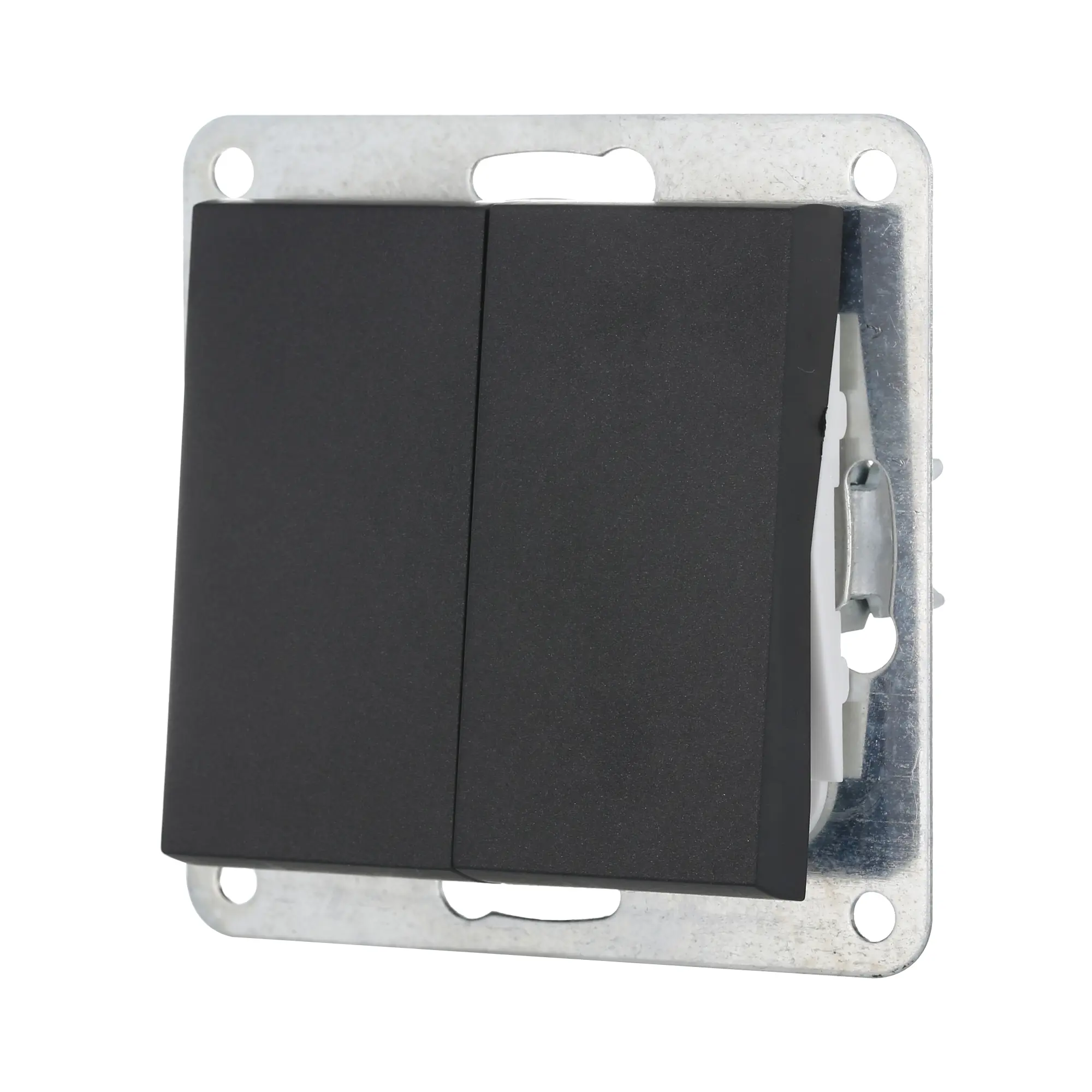 Изображение товара Встраиваемый выключатель LK80 с двумя клавишами черный бархат