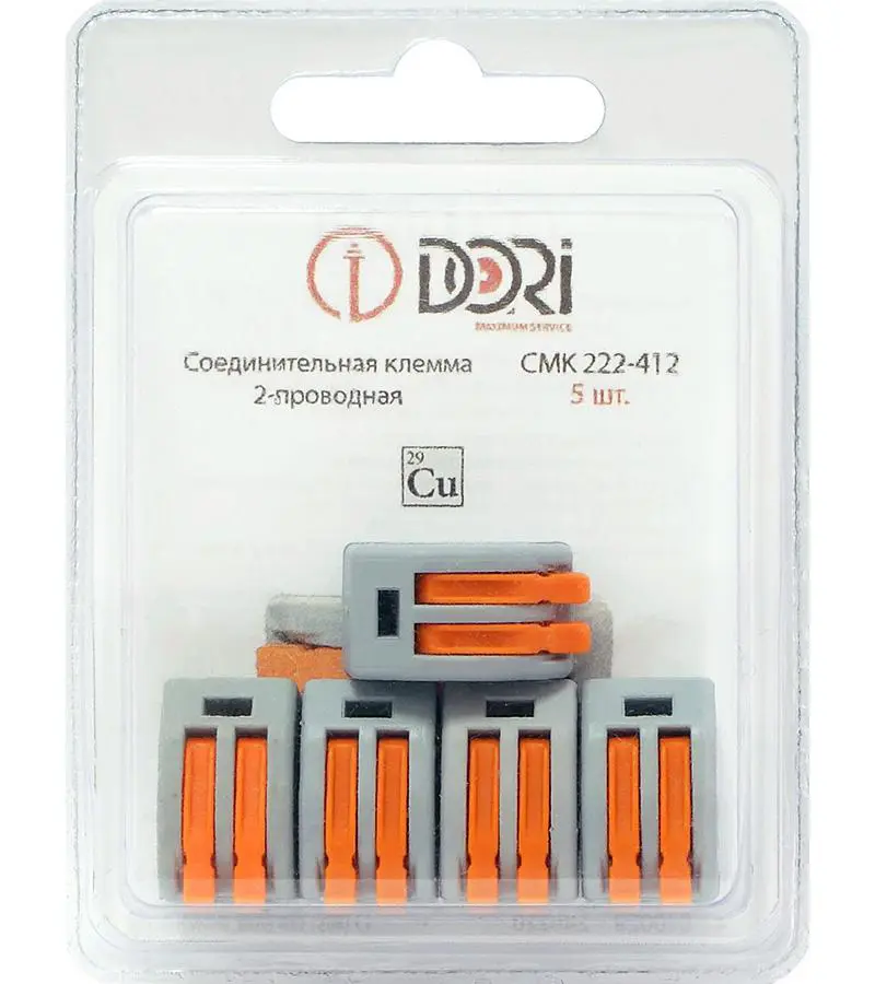 Изображение товара Клемма соединительная Dori СМК 222-412 2-проводная 5 шт.