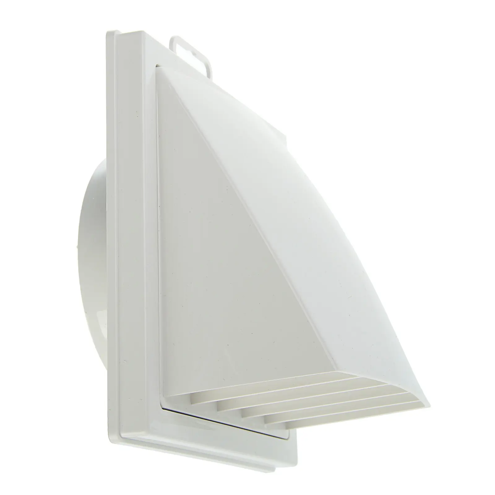 Изображение товара Выход стенной ERA 1515К10ФВ 150x150 мм с обратным клапаном с фланцем D100 мм цвет белый