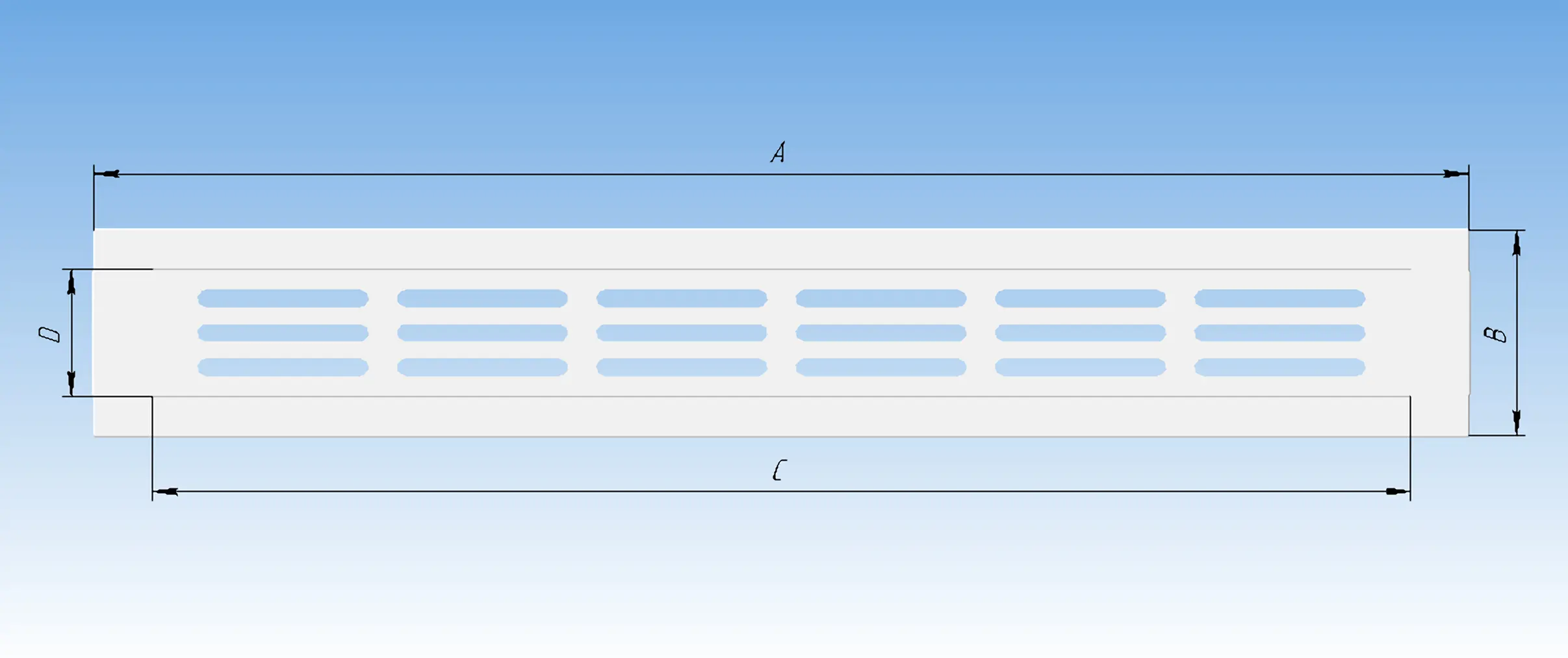 Изображение товара Решетка вентиляционная Шамрай VRZ80060 800x60 мм сталь цвет белый