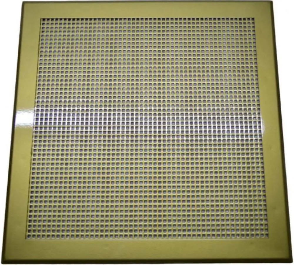Изображение товара Решетка вентиляционная Шамрай 300x300 мм сталь тип перфорации мелкий квадрат цвет золотой