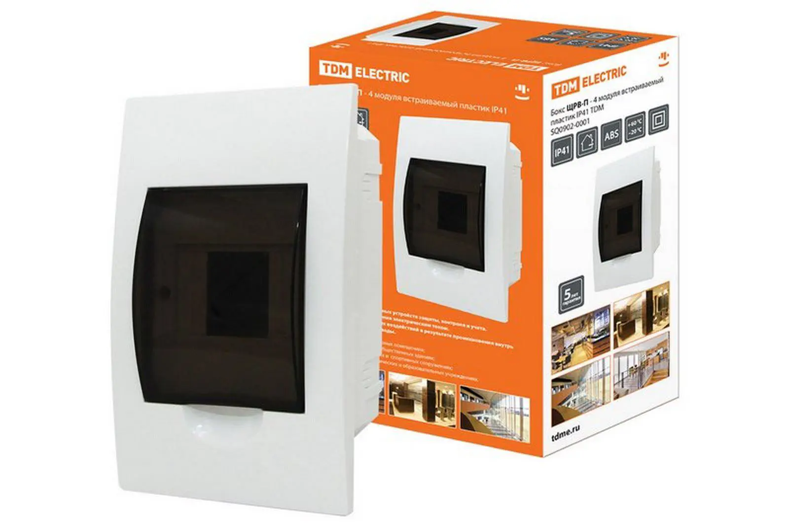 Изображение товара Щит распределительный встраиваемый Tdm Electric ЩРН-П 1x4 модуля IP40 пластик