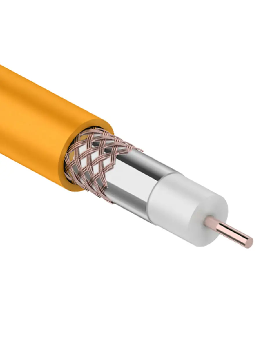 Изображение товара Кабель коаксиальный Rexant RG-6U нг(А)-HF 75 Ом 100 м indoor цвет оранжевый