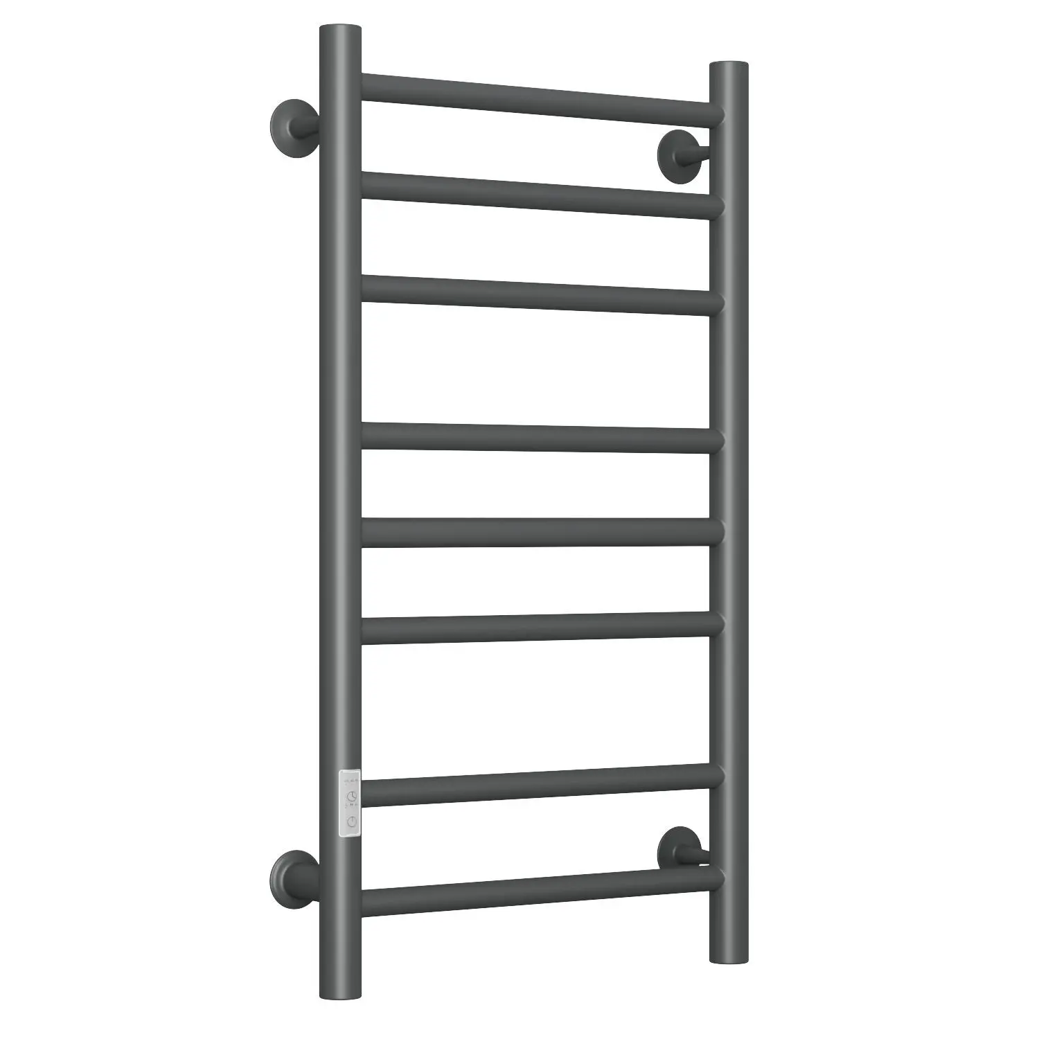 Изображение товара Полотенцесушитель электрический Bauedge В10 Gun Grey П8 400x800 мм 220 Вт лесенка с таймером слева цвет темно-серый