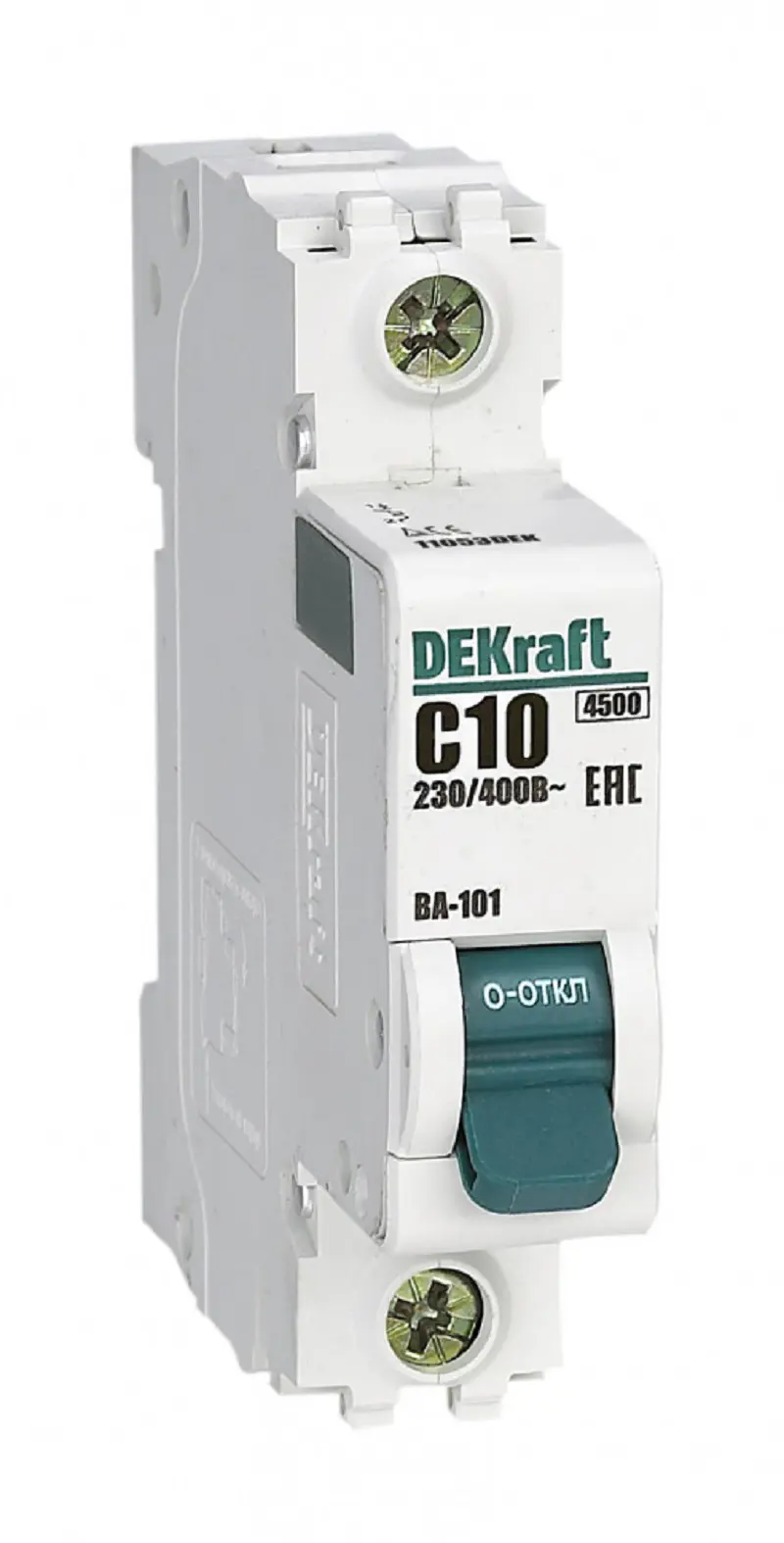 Изображение товара Автоматический выключатель Dekraft ВА-101 1P C10 А 4.5 кА 11053DEK