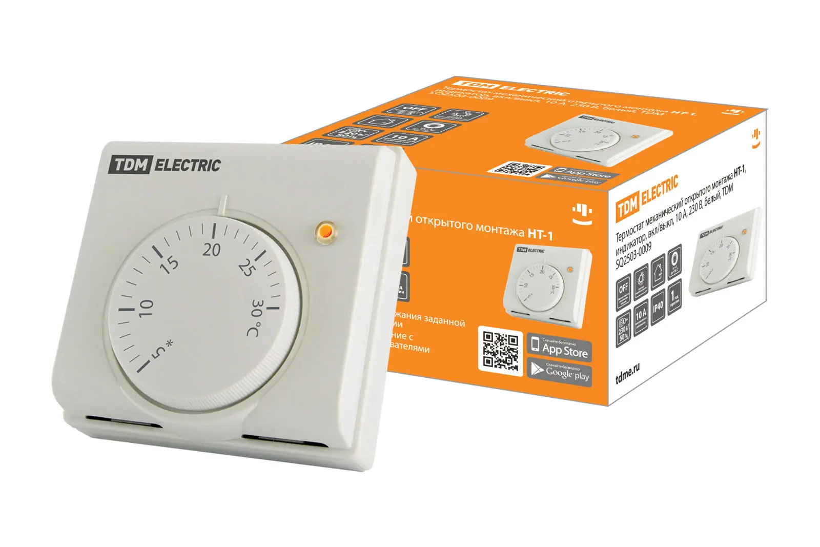 Изображение товара Терморегулятор TDM Electric НТ-1 механический цвет белый