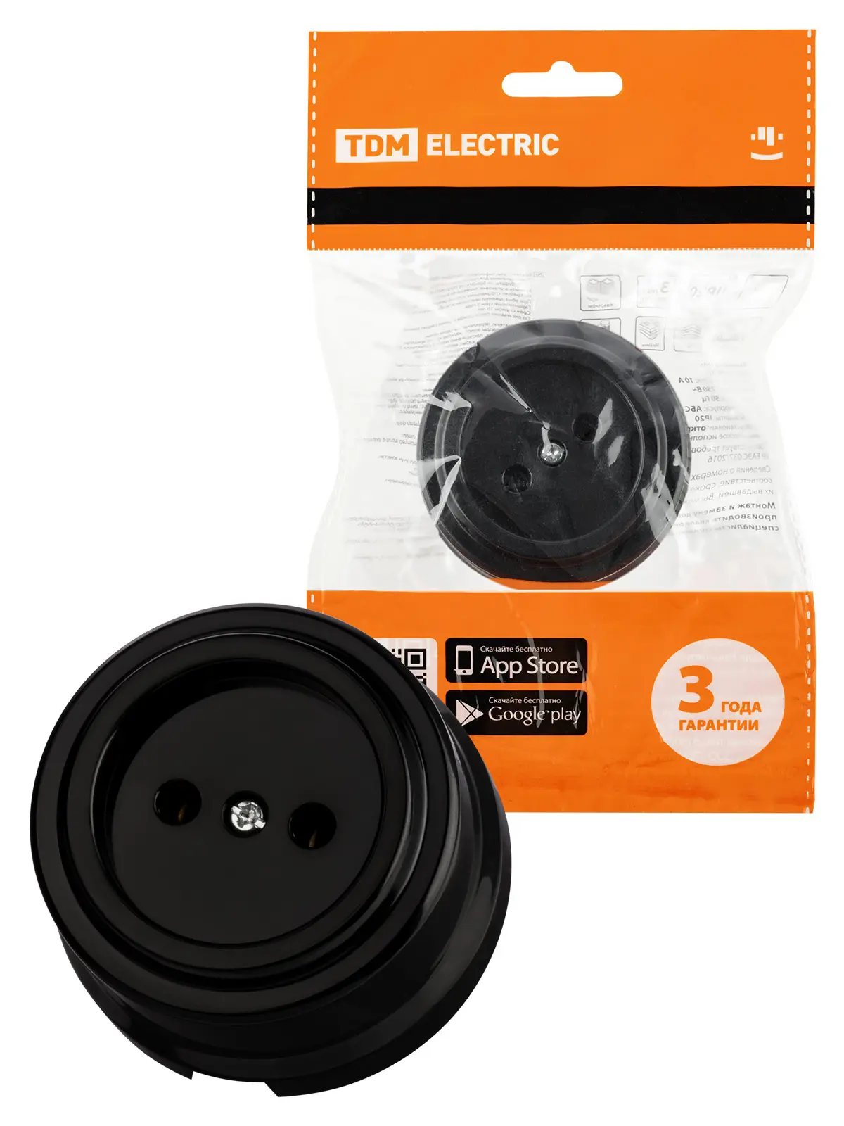 Изображение товара Розетка TDM Electric Виви 10А черный