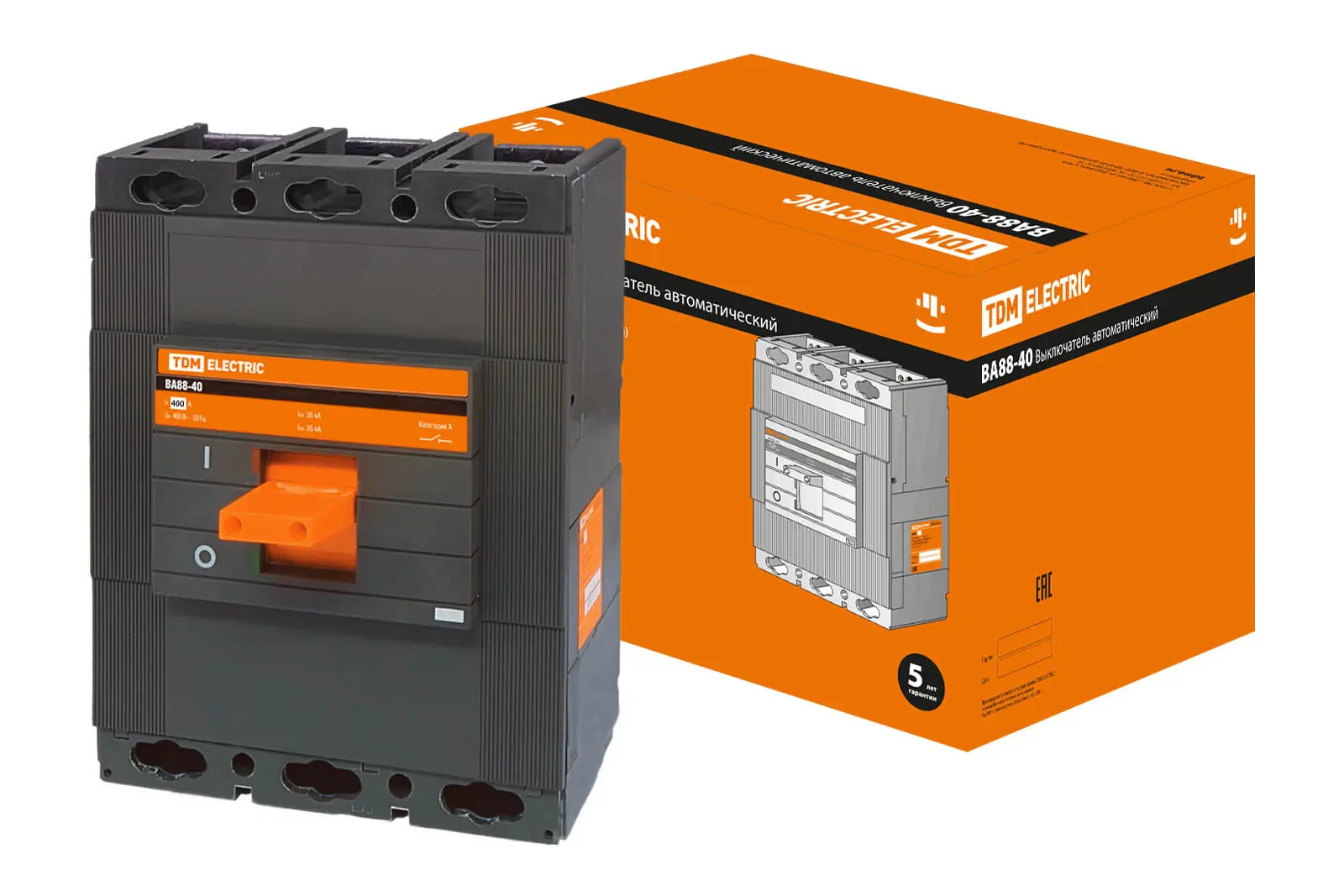 Изображение товара Автоматический выключатель Tdm electric ВА88-40 3P C400 А 35 кА SQ0707-0021