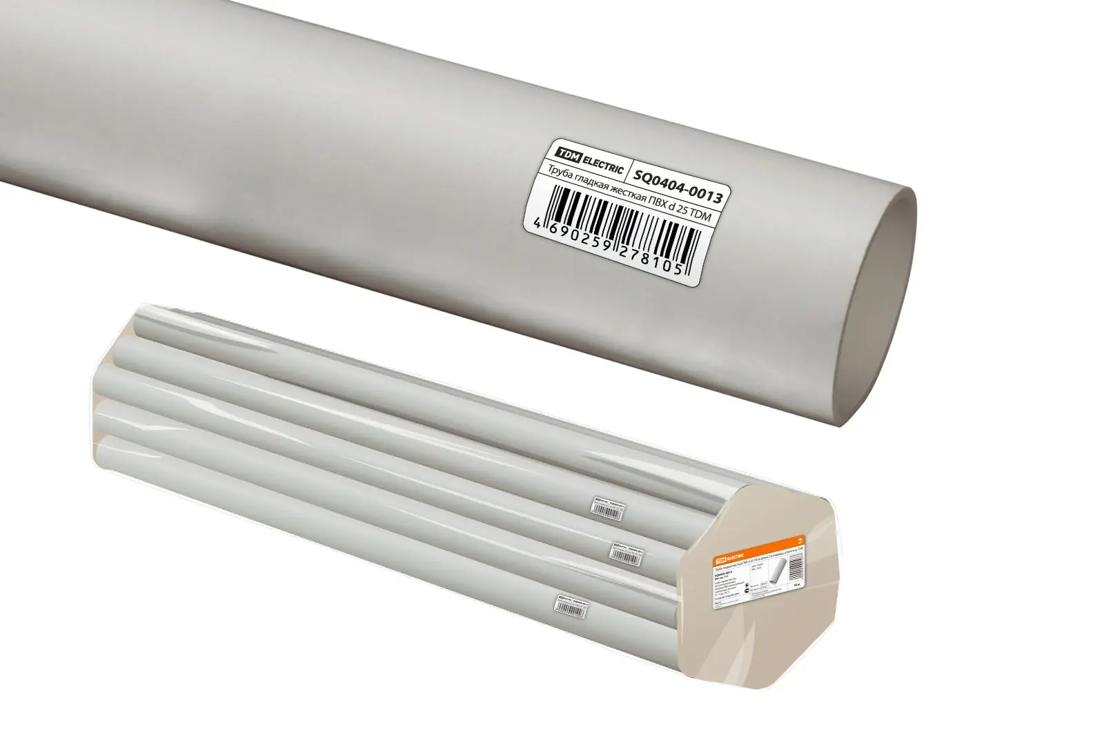 Изображение товара Труба гладкая Tdm electric ПВХ D25 мм 2 м цвет серый