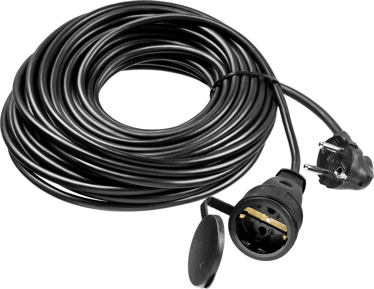 Изображение товара Удлинитель-шнур силовой Зубр Профессионал 55017-20 1 розетка с заземлением 3x2.5 мм 20 м 4000 Вт цвет черный