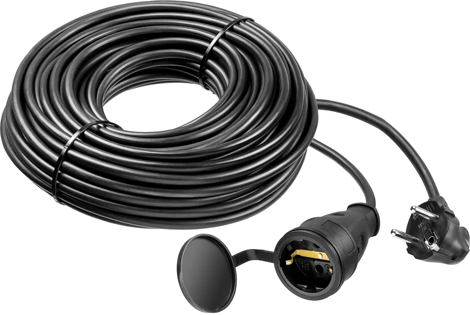 Изображение товара Удлинитель-шнур силовой Зубр Профессионал 55017-30 1 розетка с заземлением 3x2.5 мм 30 м 4000 Вт цвет черный