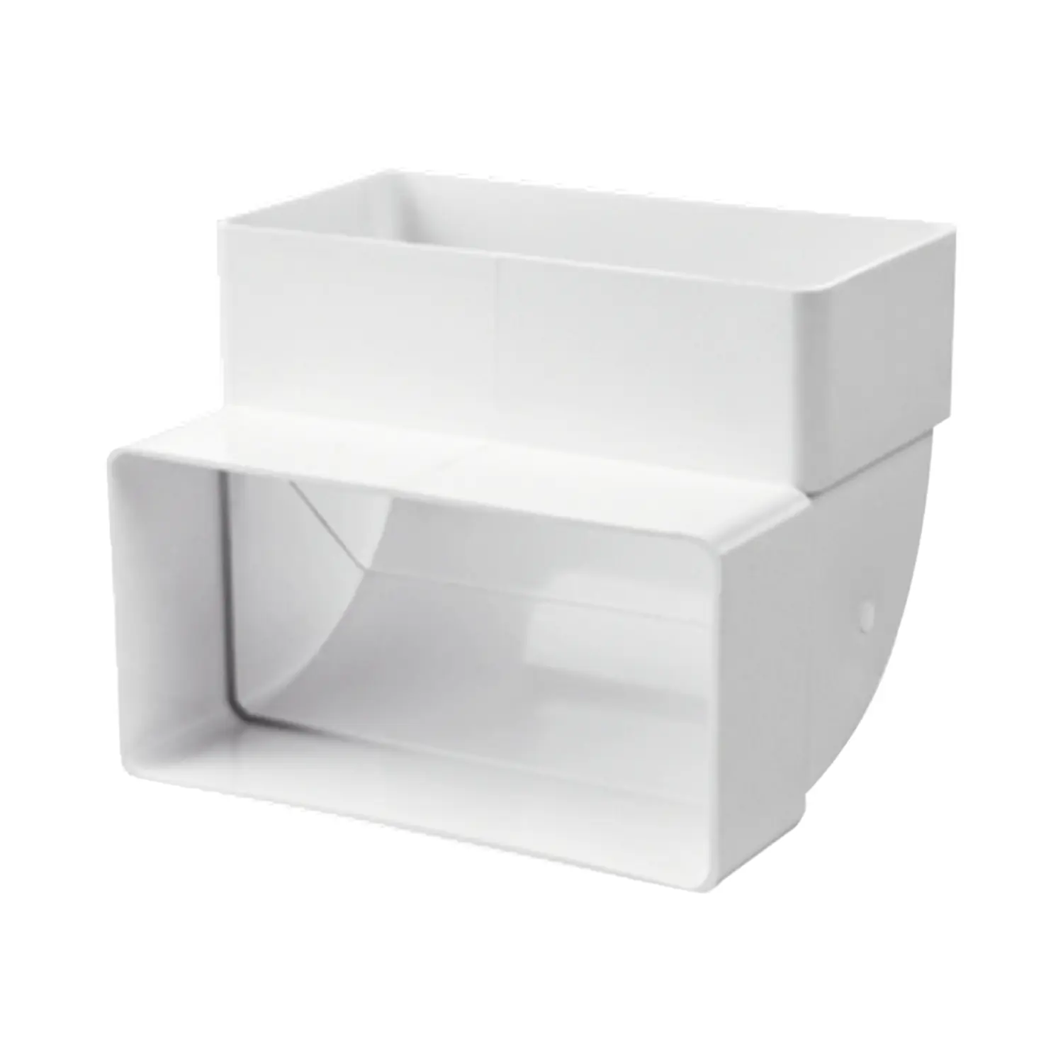 Изображение товара Колено вертикальное для прямоугольных каналов Leptonika 90 градусов 60x120 мм пластик