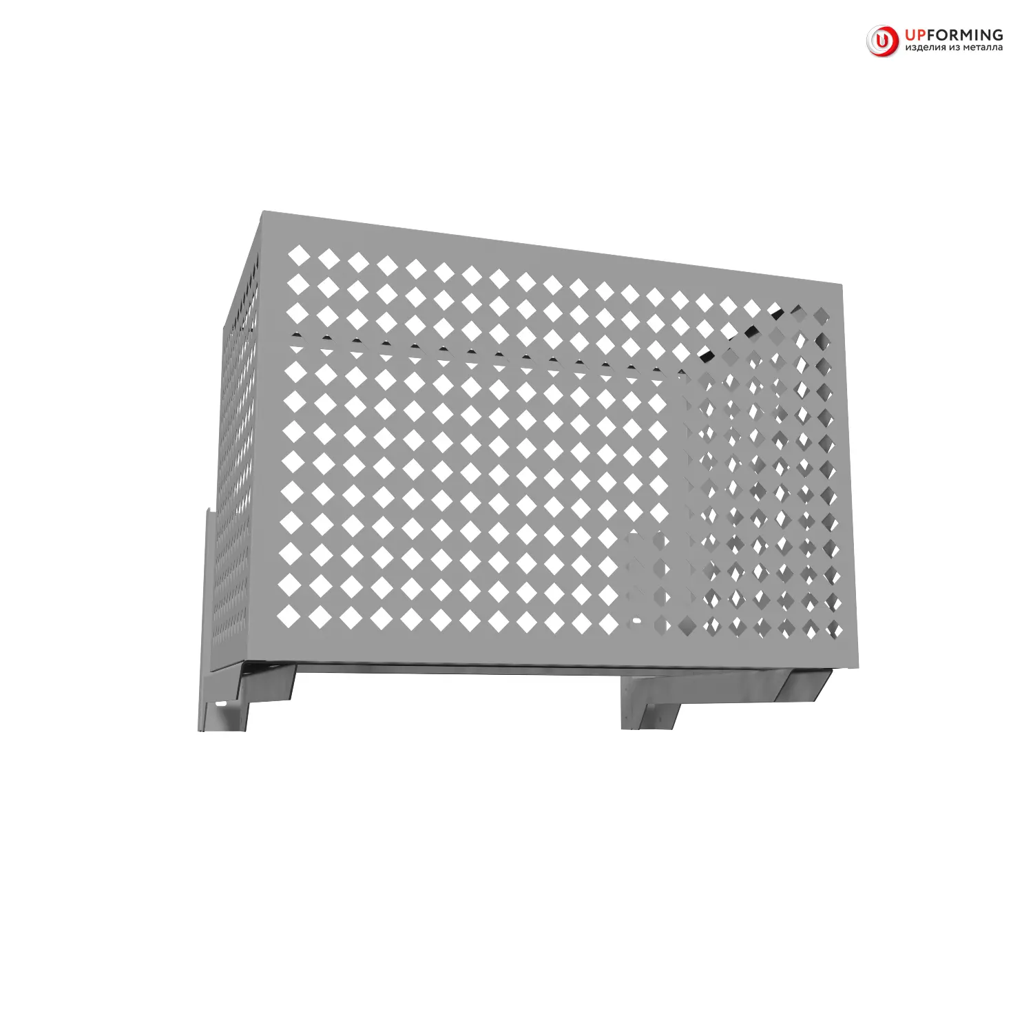 Изображение товара Короб для наружного блока кондиционера на фасад 900x600x550 мм серый рисунок ромбик