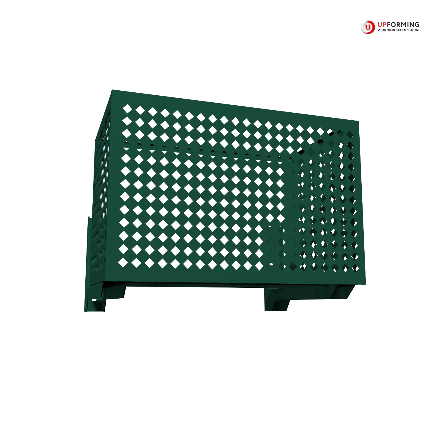 Изображение товара Короб для наружного блока кондиционера на фасад 900x600x550 мм зеленый рисунок ромбик