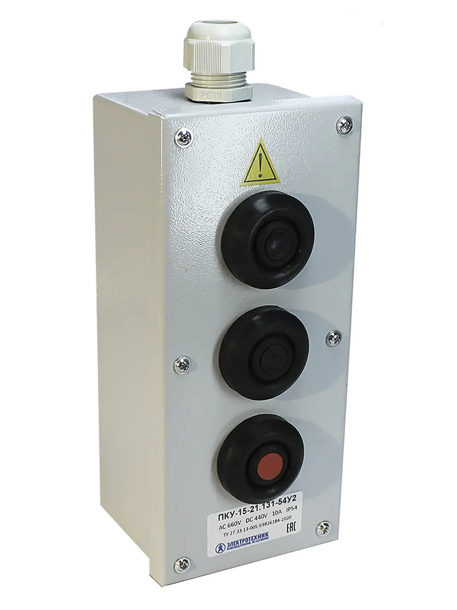 Изображение товара Пост управления Электротехник ПКУ-15-21.131-54У2 цвет черный/красный