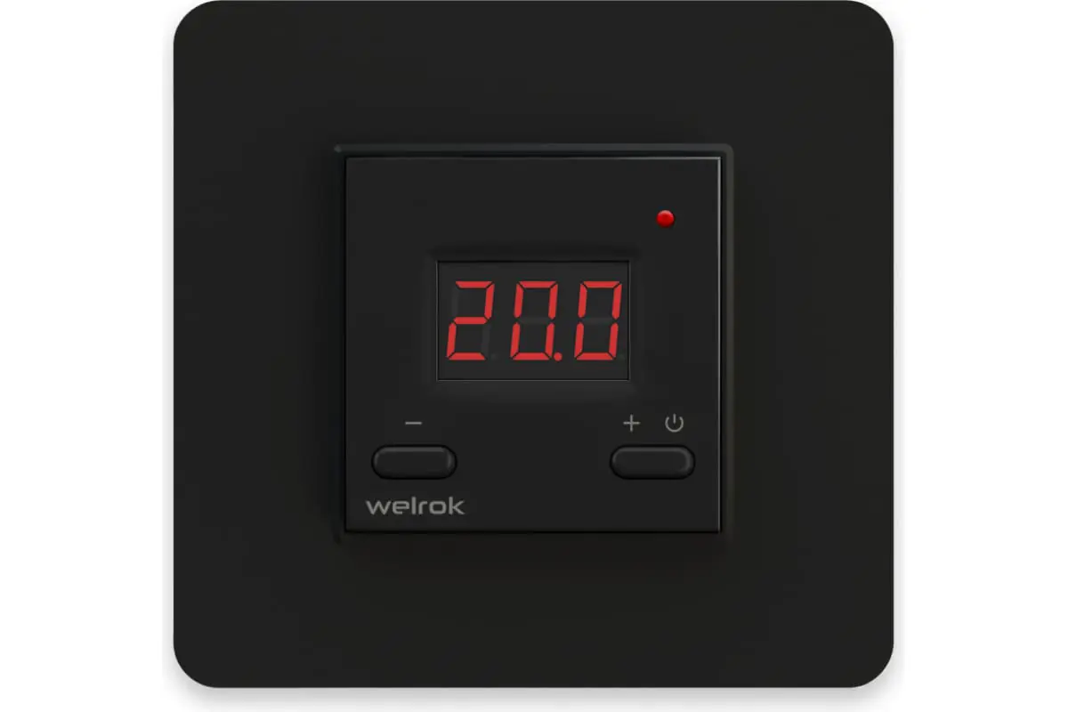 Изображение товара Цифровой терморегулятор для теплого пола Welrok vt bk черный