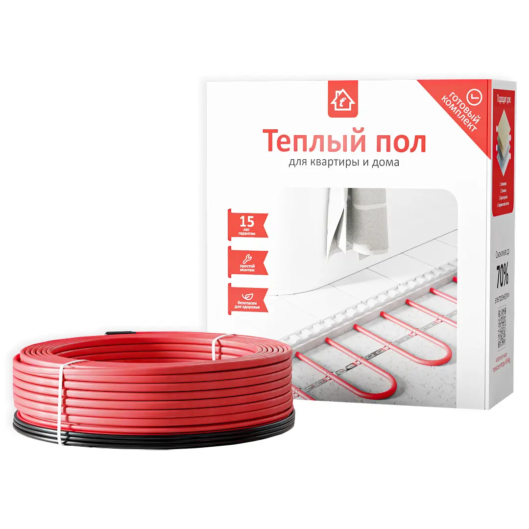 Изображение товара Нагревательный кабель для теплого пола Alfaopt 5.4 м² 800 Вт