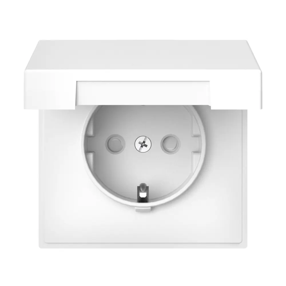 Изображение товара Розетка встраиваемая Systeme electric ArtGallery GAL000146 с заземлением шторками и крышкой цвет белый