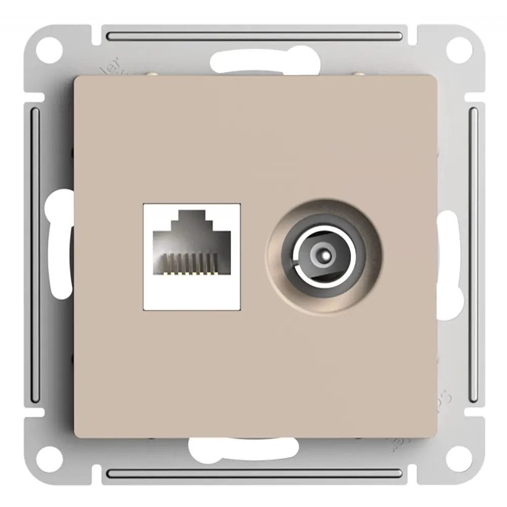 Изображение товара Розетка телевизионная встраиваемая Systeme electric AtlasDesign ATN001289 RJ45 Cat 5E цвет песочный