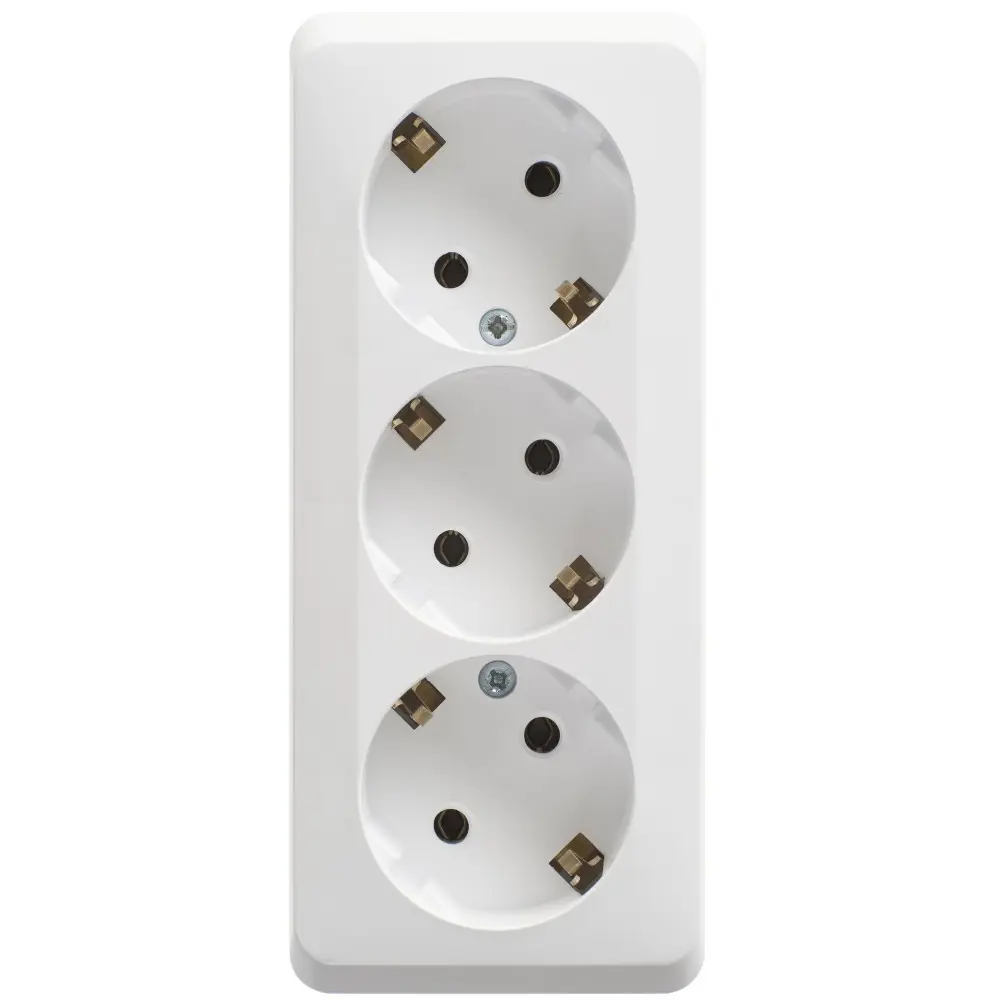 Изображение товара Розетка тройная накладная Systeme electric Этюд PA16-011B с заземлением цвет белый