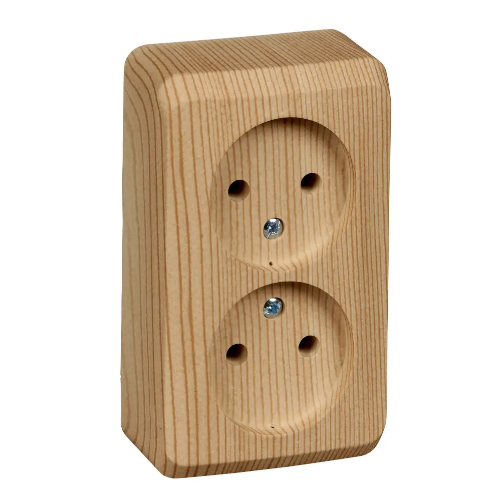 Изображение товара Розетка системе электр этюд сосна двойная накладная без заземления IP20