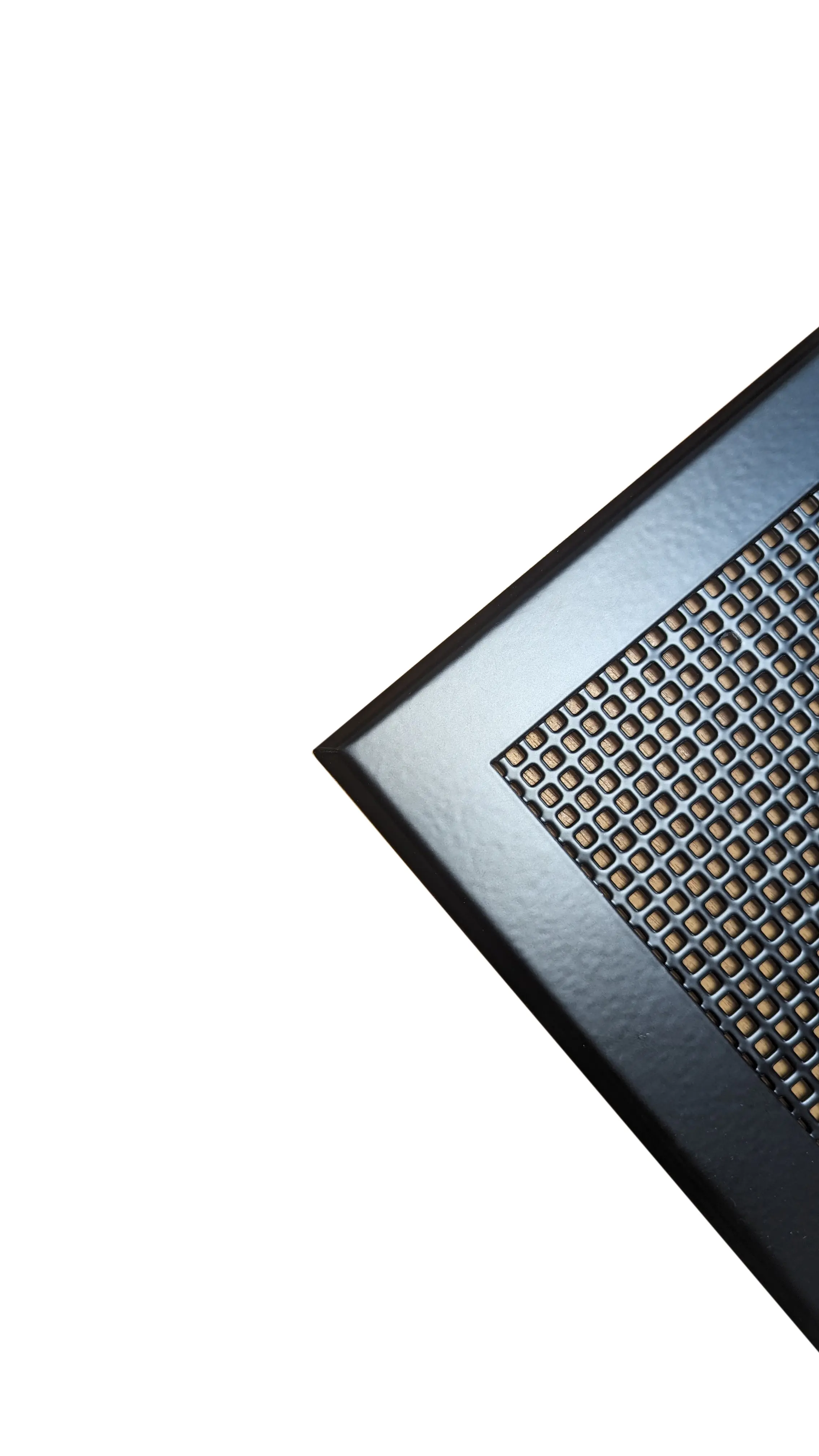 Изображение товара Решетка вентиляционная Шамрай 350x350 мм сталь перфорация квадрат цвет черный матовый