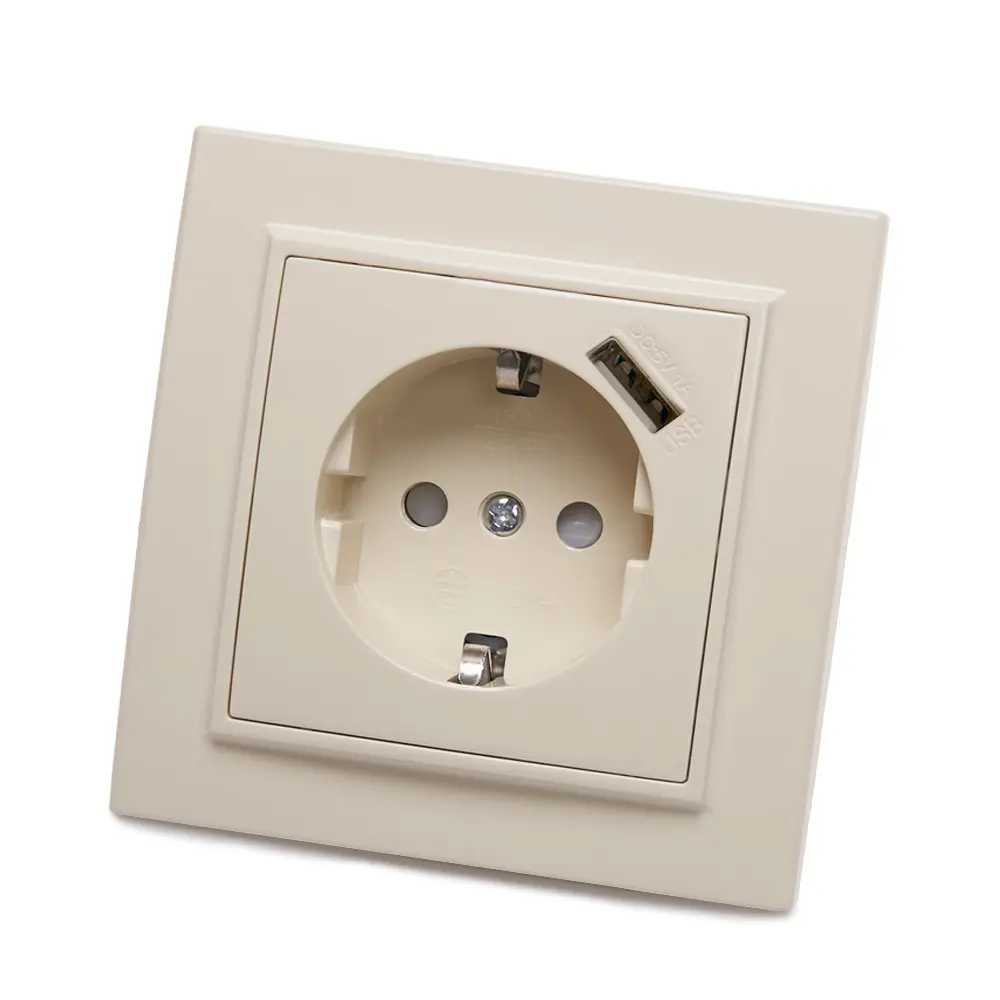Изображение товара Встраиваемая розетка STEKKER Эрна 39237 с USB портом и заземлением