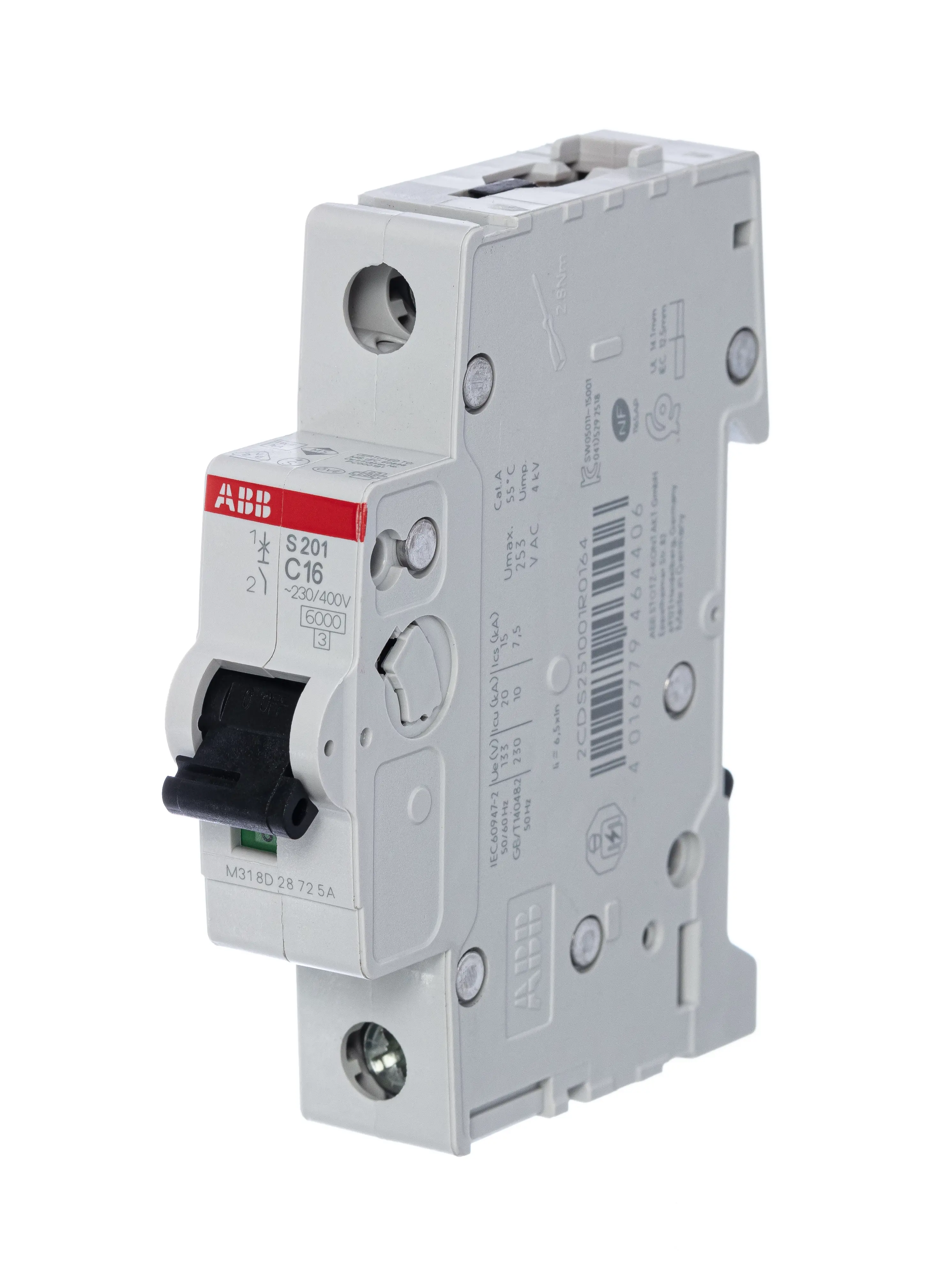 Изображение товара Автоматический выключатель ABB S200 1P C16 А 6 кА 2CDS251001R0164