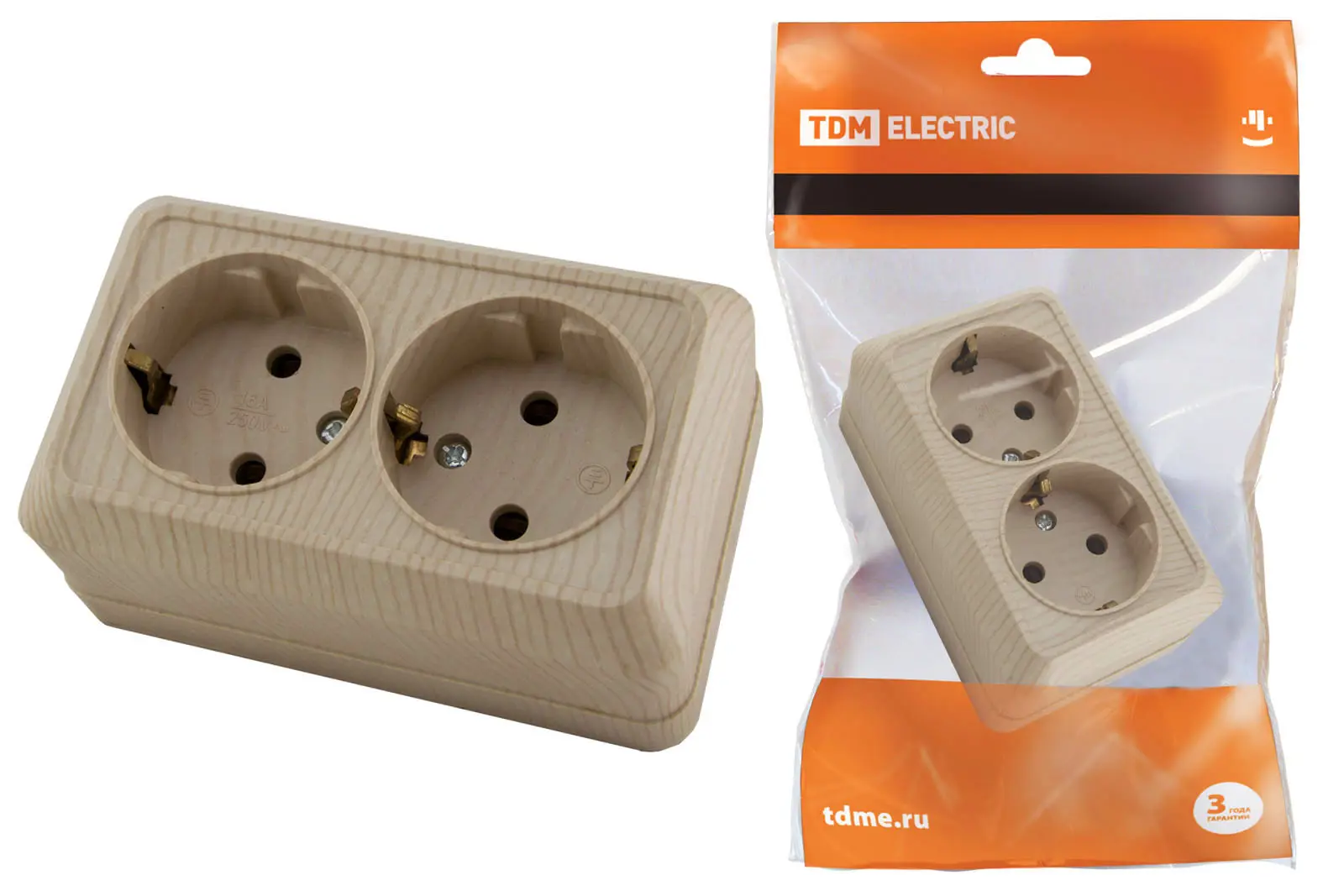 Изображение товара Розетка TDM Electric Ладога SQ1801-0052 цвет дерево