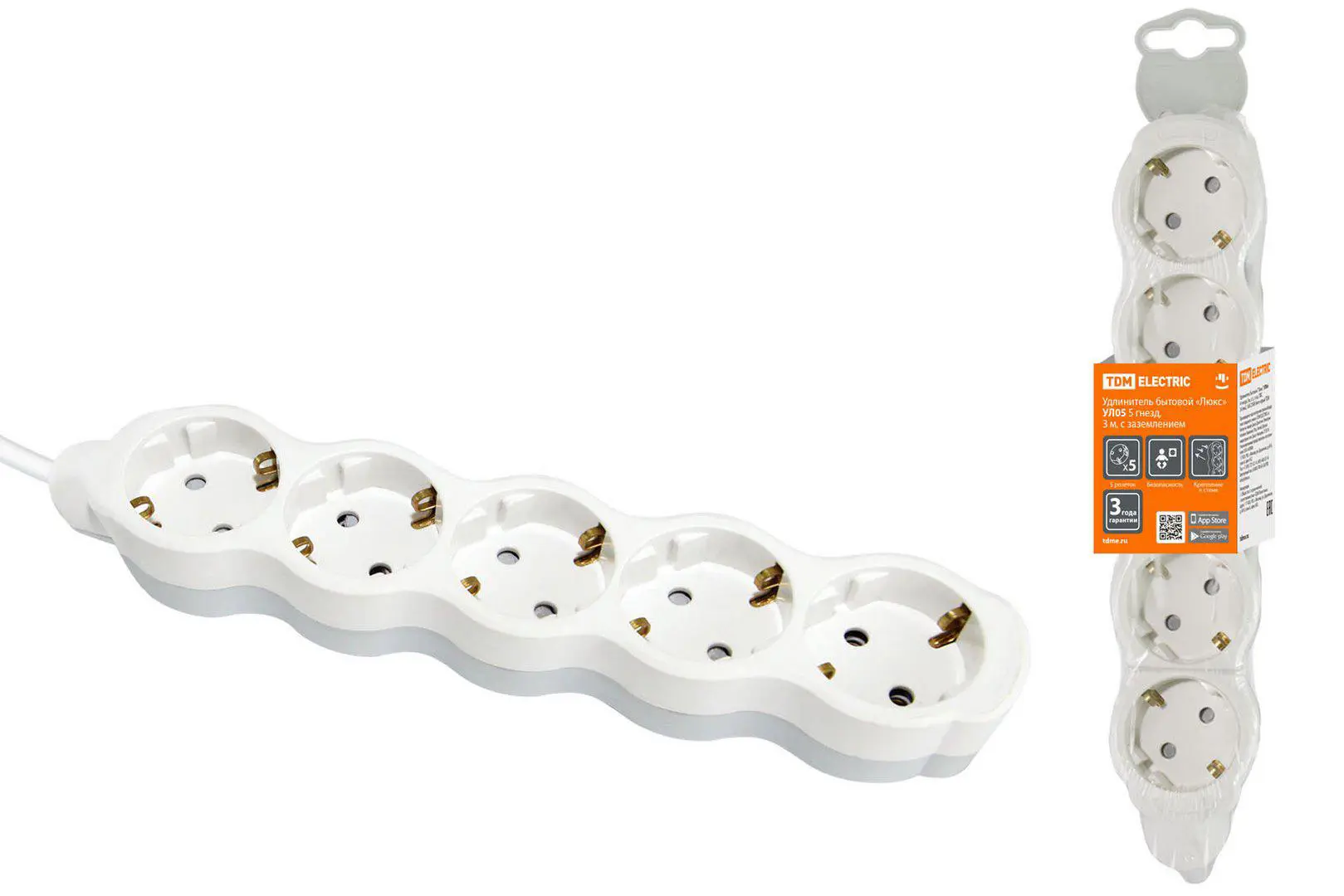 Изображение товара Удлинитель Tdm electric SQ1303-0239 5 розеток, 3 м
