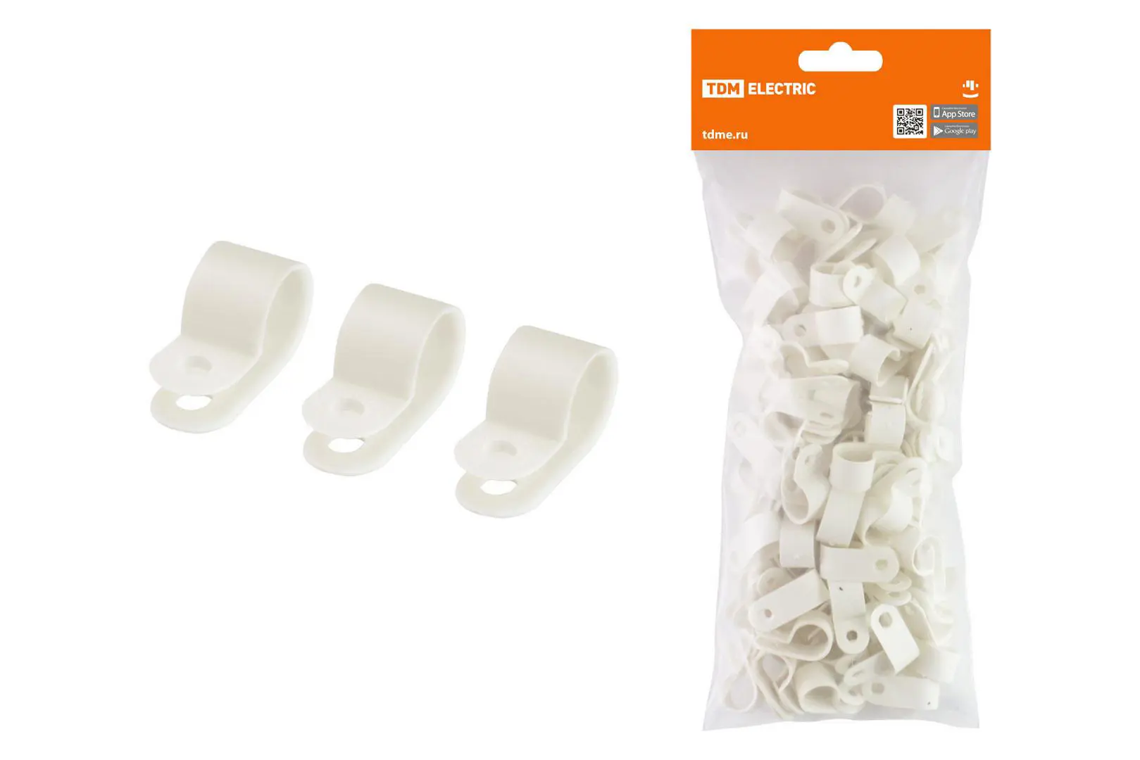 Изображение товара Скоба для кабеля Tdm Electric СКН-16 16 мм пластик цвет белый