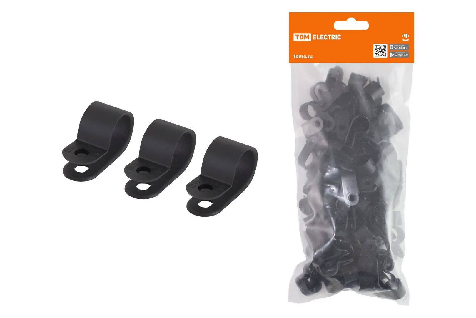 Изображение товара Скоба для кабеля Tdm Electric СКН-12 12 мм пластик цвет черный
