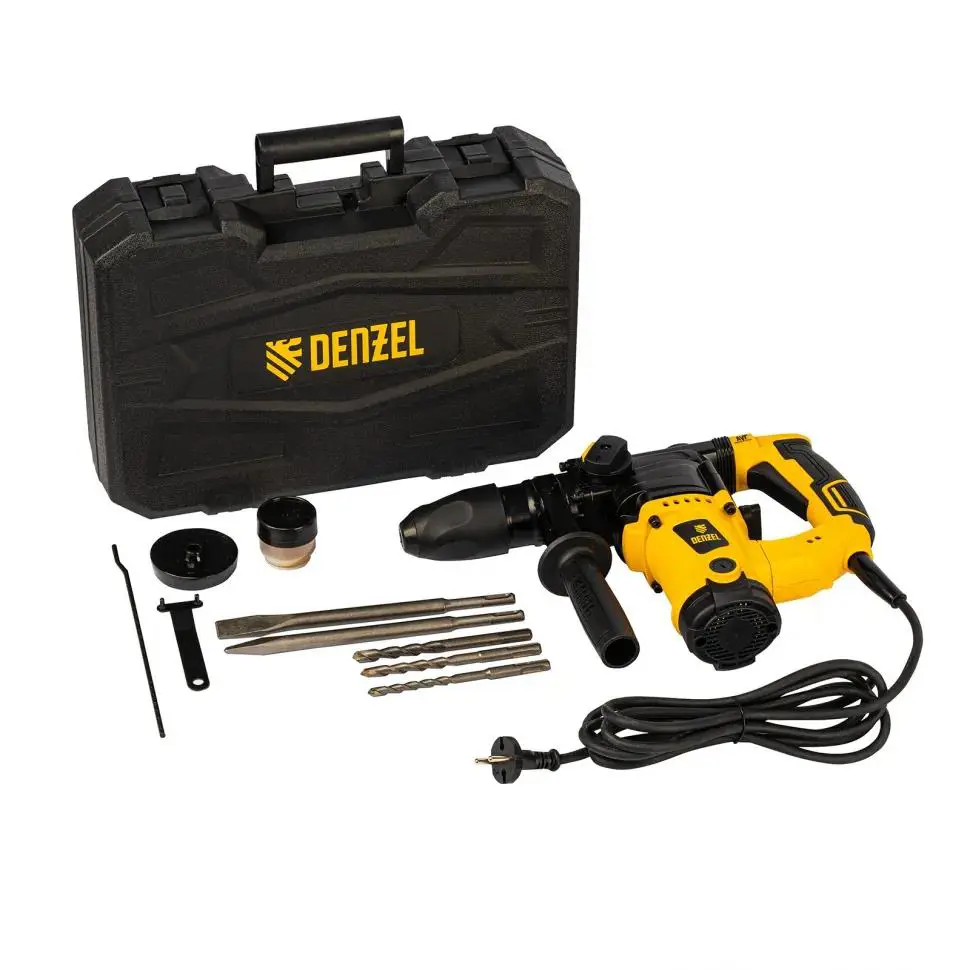 Изображение товара Перфоратор сетевой Denzel RHV 1100 Вт SDS Plus для бетона и строительных работ