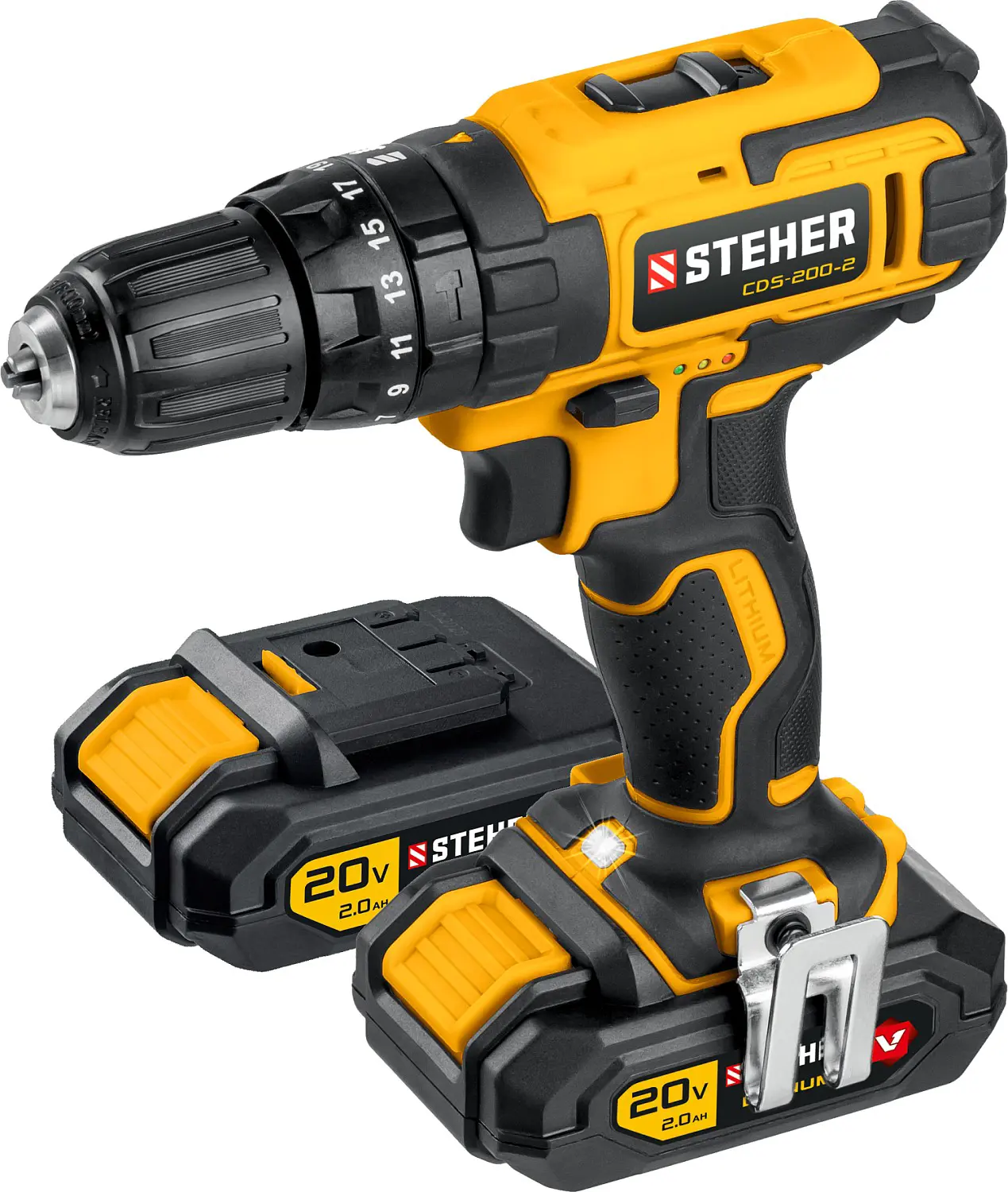 Изображение товара Аккумуляторная дрель-шуруповерт ударная Steher CDS-200-2 20 В Li-Ion